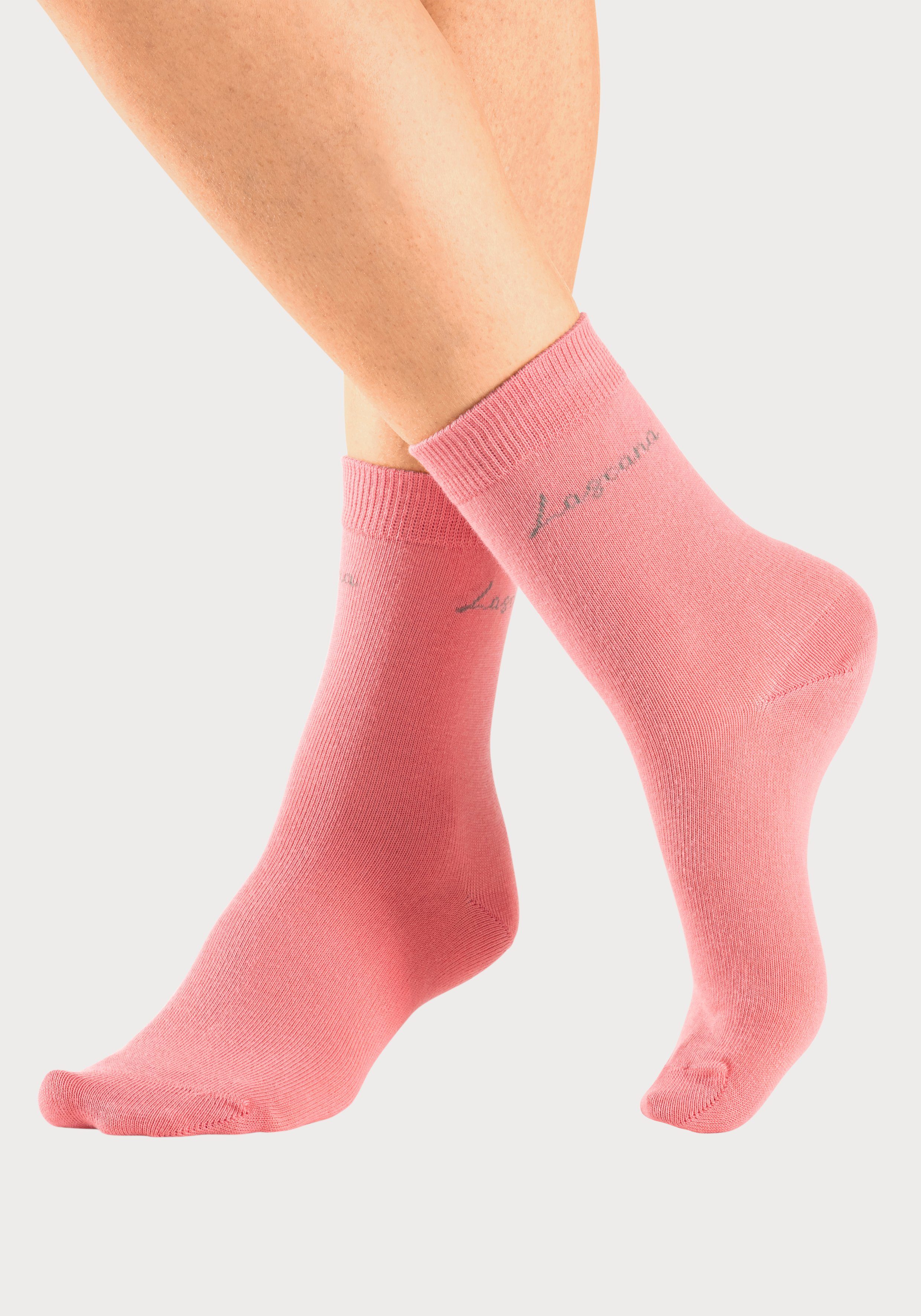 Lascana Basic sokken Believe in Yourself in aantrekkelijke cadeauverpakking (box 4 paar)