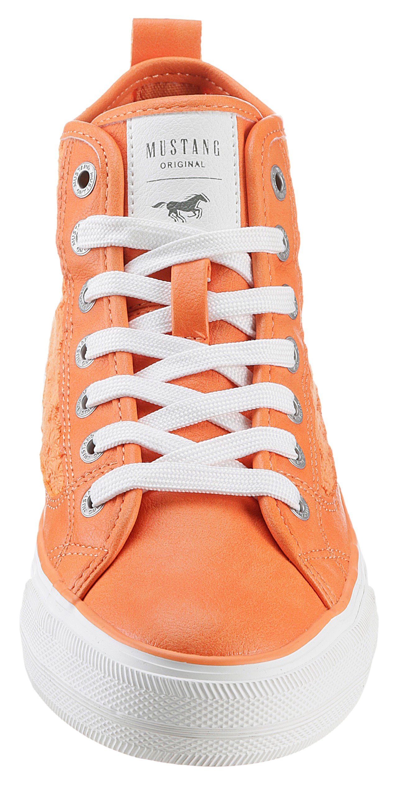Mustang Shoes Veterschoenen high top sneakers, vrijetijdsschoen met stijlvolle textielinzet