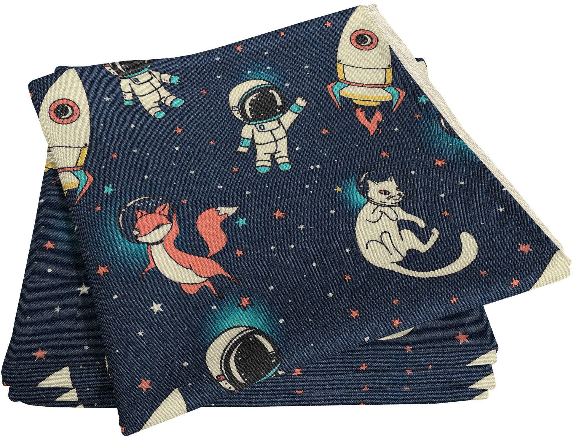 Adam Stoffen servet Space GOTS organic, gecertificeerd door CERES 0242 voor kinderen (4 stuks)