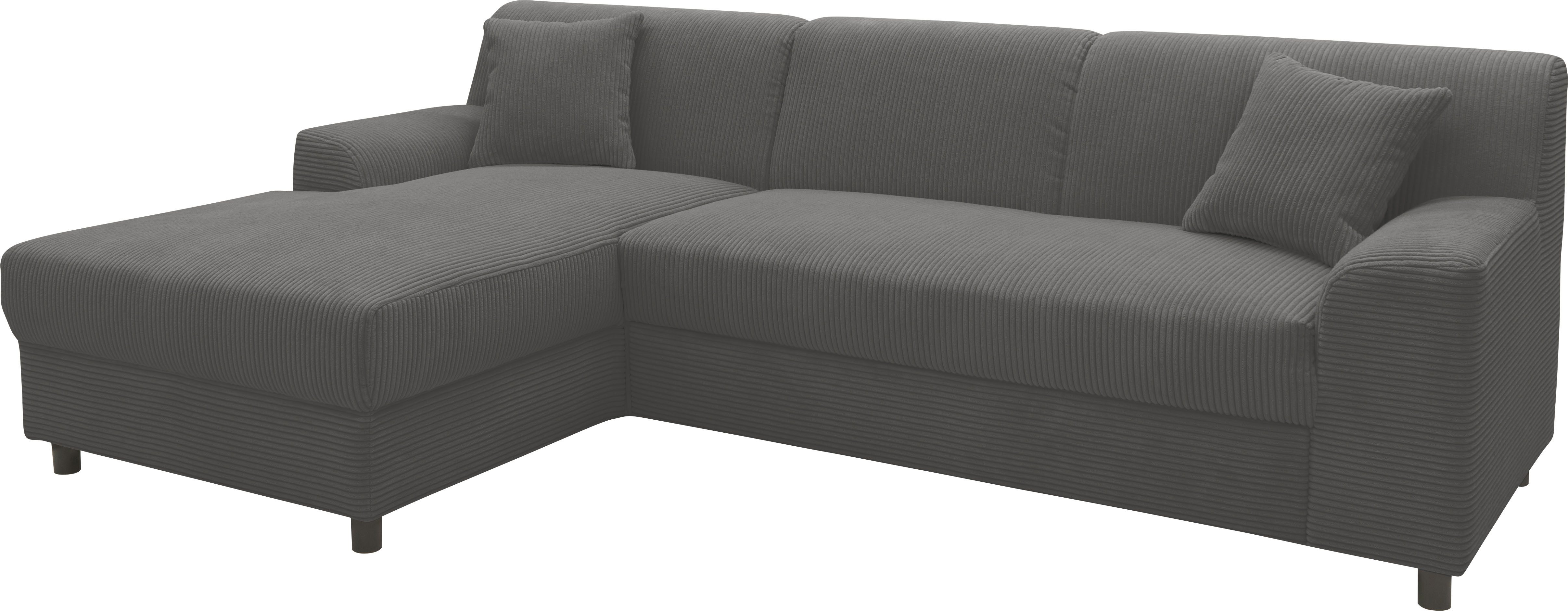 DOMO collection Hoekbank Turah 2, L-Vorm, Corduroy of Luxe-Microvezel, comfortabele binnenvering