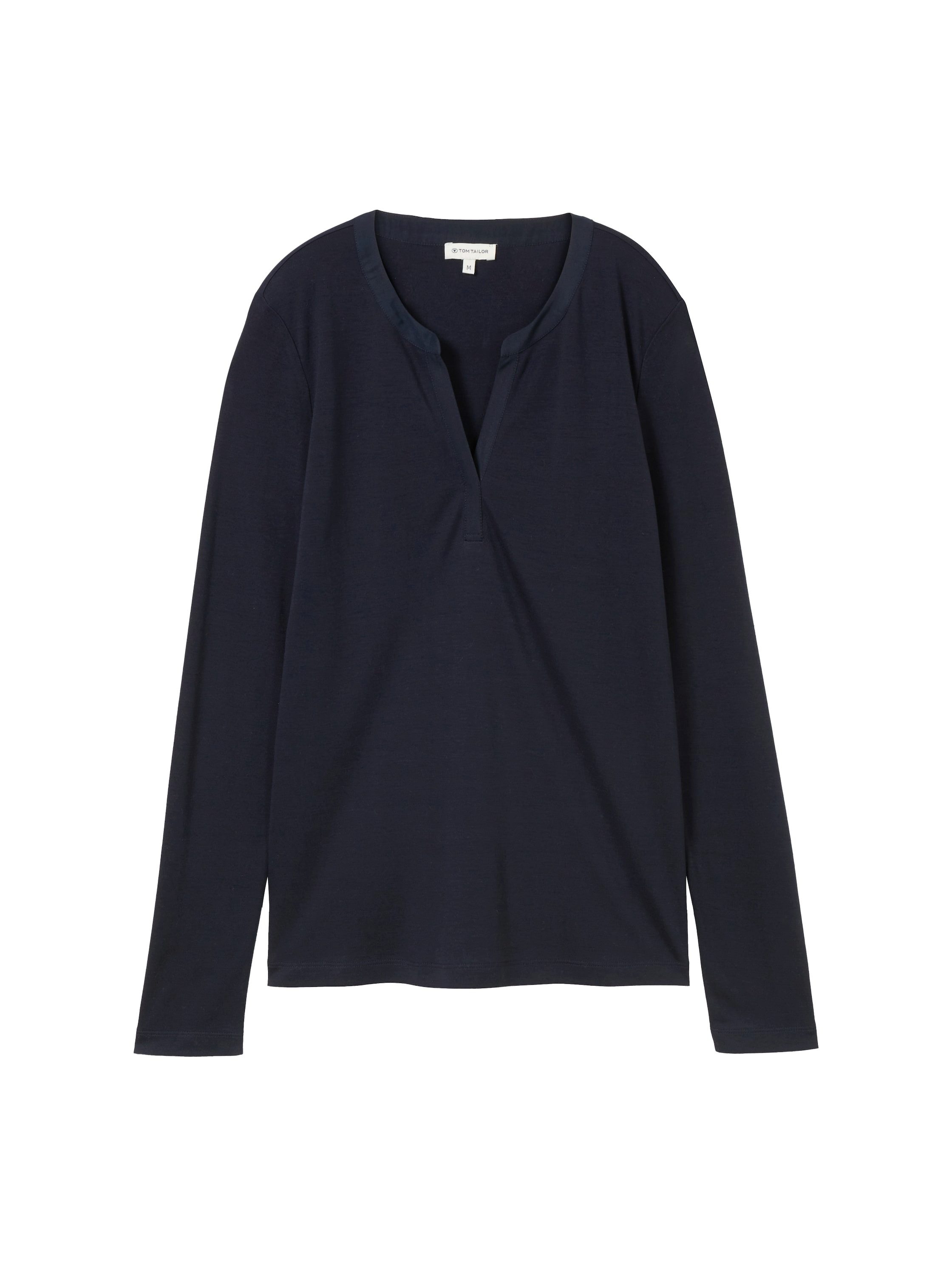 Tom Tailor Shirt met lange mouwen met henleyshirt-hals
