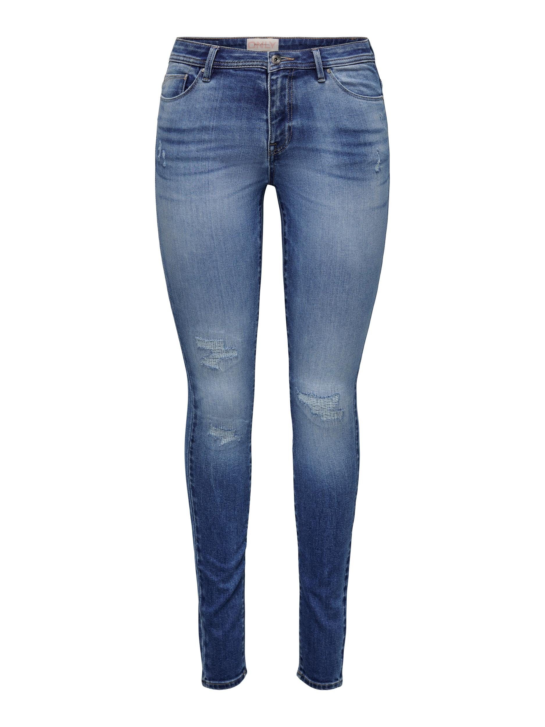NU 20% KORTING: Only Skinny fit jeans ONLSHAPE REG SKINNY DNM GEN857 met destroyed-effect