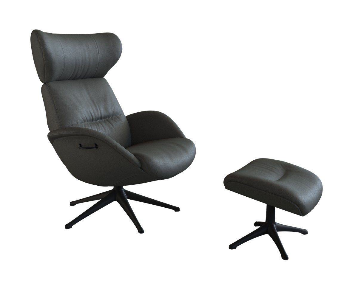 FLEXLUX Relaxfauteuil Relaxchairs More Eersteklas comfort, rug- en hoofdsteunverstelling, draaibaar, zwarte voet