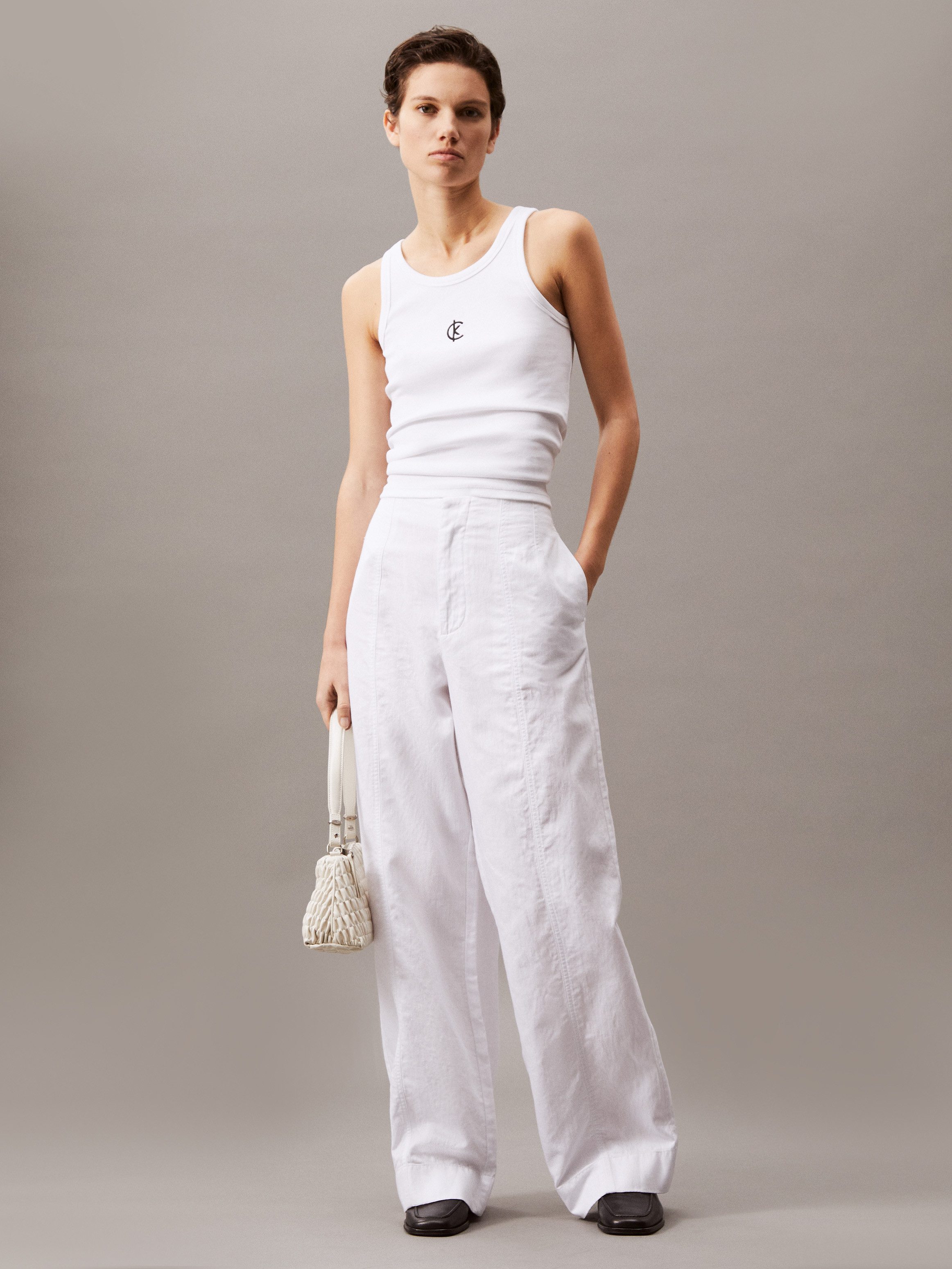 Calvin Klein Linnen broek SOFT LINEN PANT