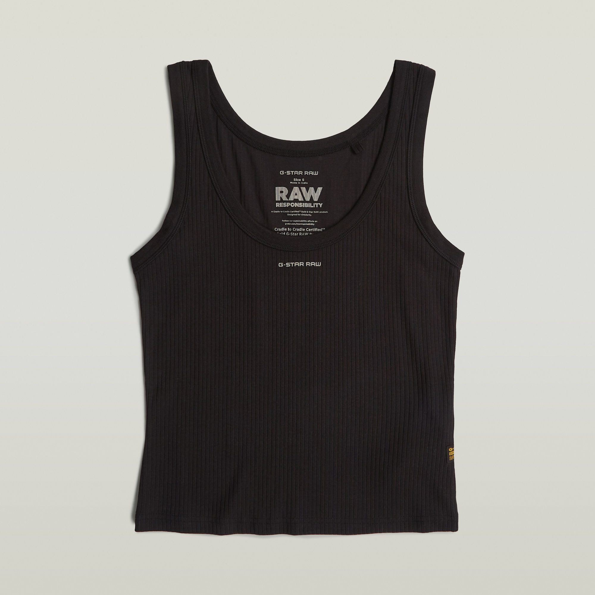 G-Star RAW Tanktop Slim Rib Tank met merkopschrift op borsthoogte