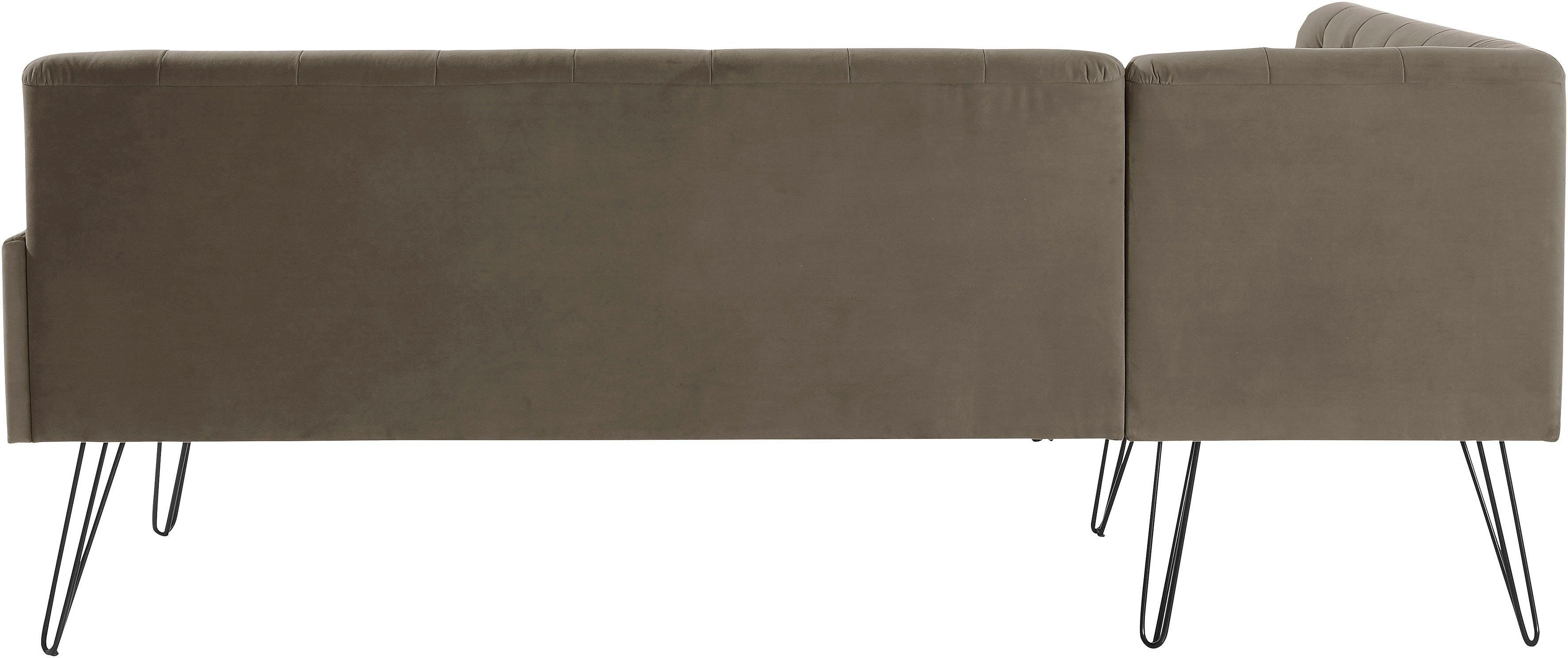 exxpo - sofa fashion Hoekbank Doppio, Chesterfield look, comfortabel en handig, hoge designvoeten
