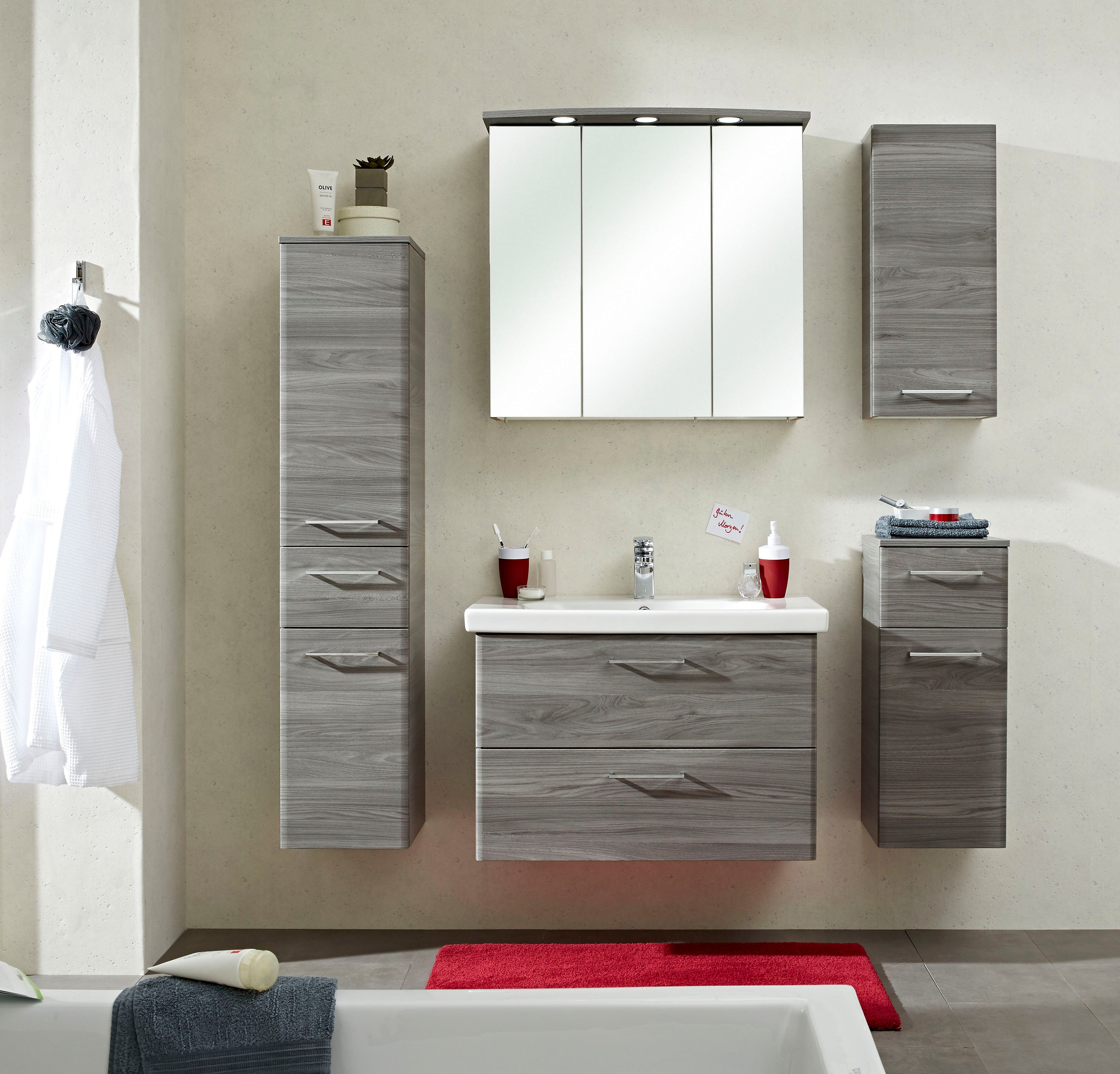 Saphir Spiegelkast Quickset 916 badkamermeubel, 3 spiegeldeuren, 6 planken, 75 cm breed