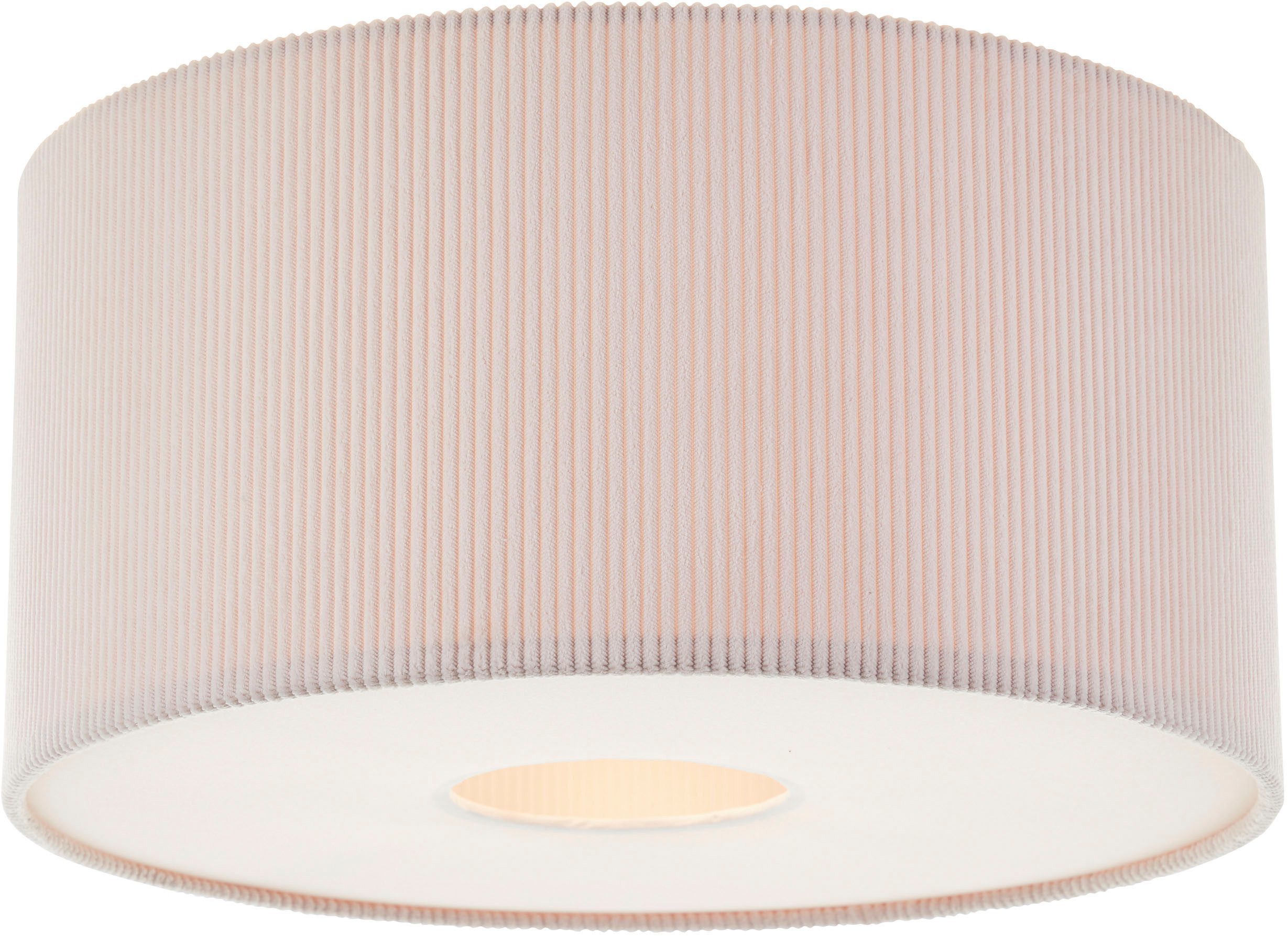 LeGer Home by Lena Gercke Plafondlamp Kathleen Cordstof, Ø 45 cm, E27, beige (1 stuk)