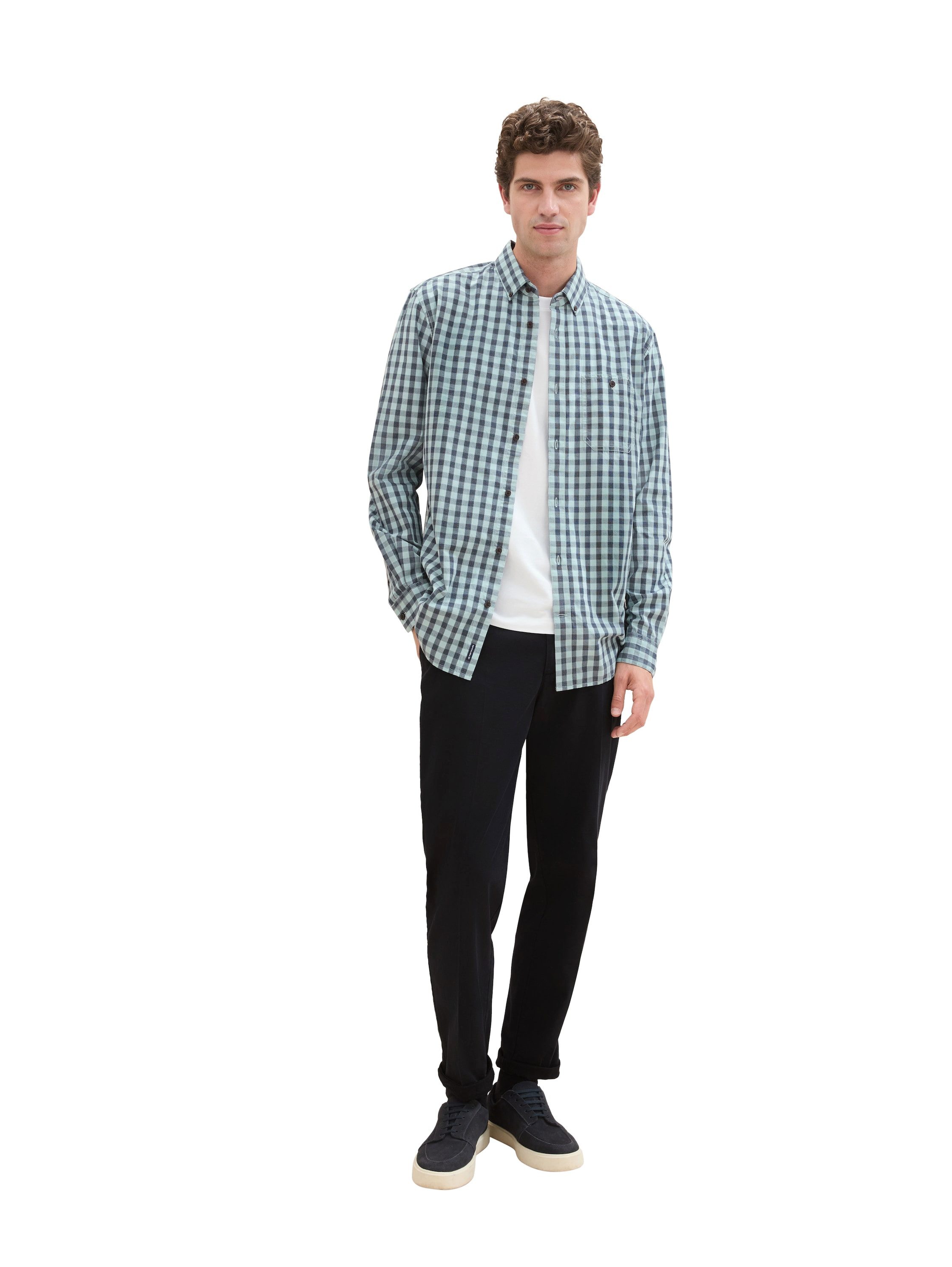 Tom Tailor Geruit overhemd Vichy met knoopsluiting