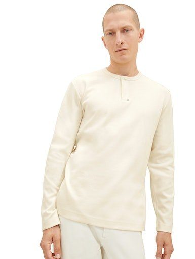 Tom Tailor Shirt met lange mouwen uit gestructureerde stof