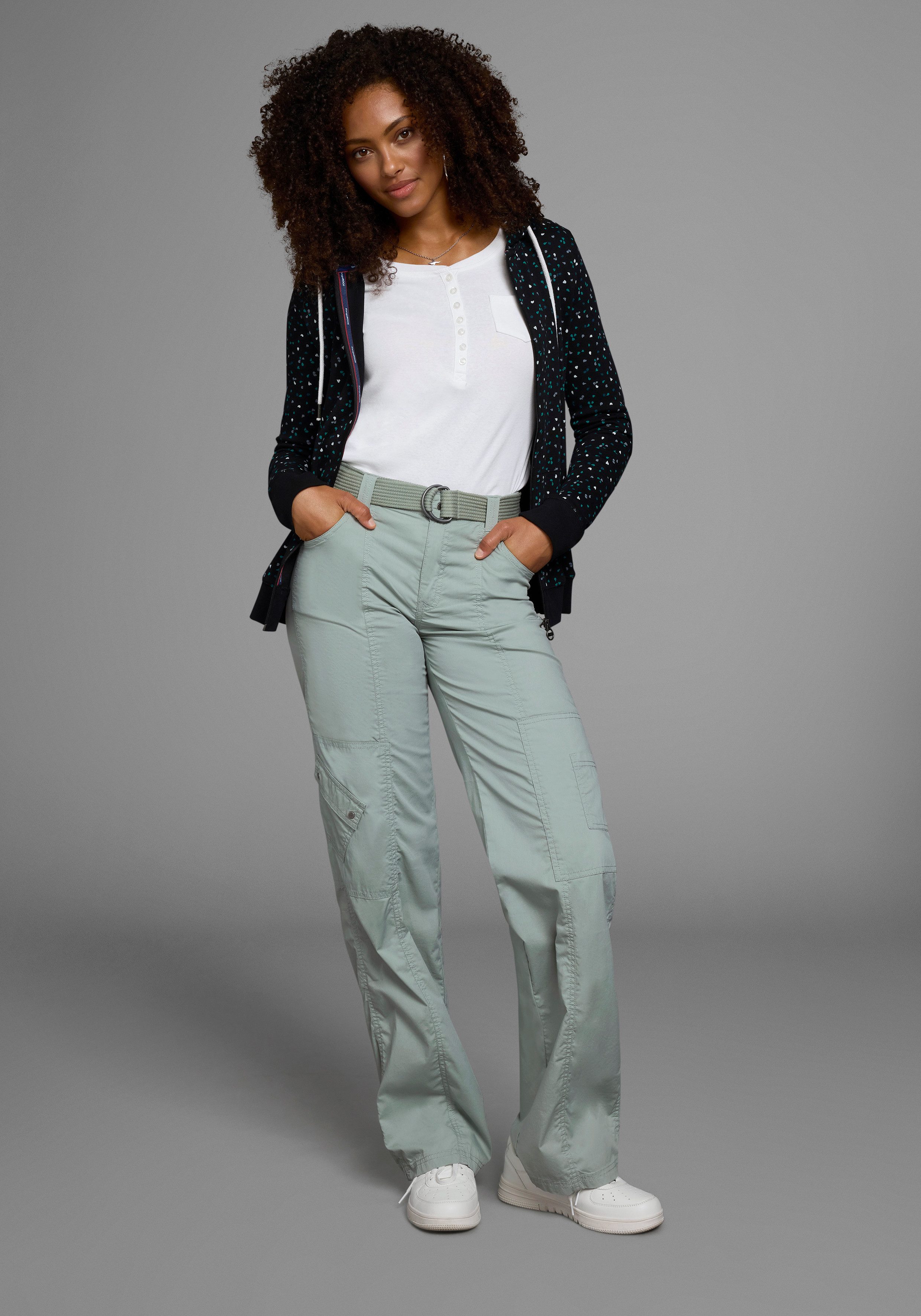 KangaROOS Capuchonsweatvest met sportieve minimal-print