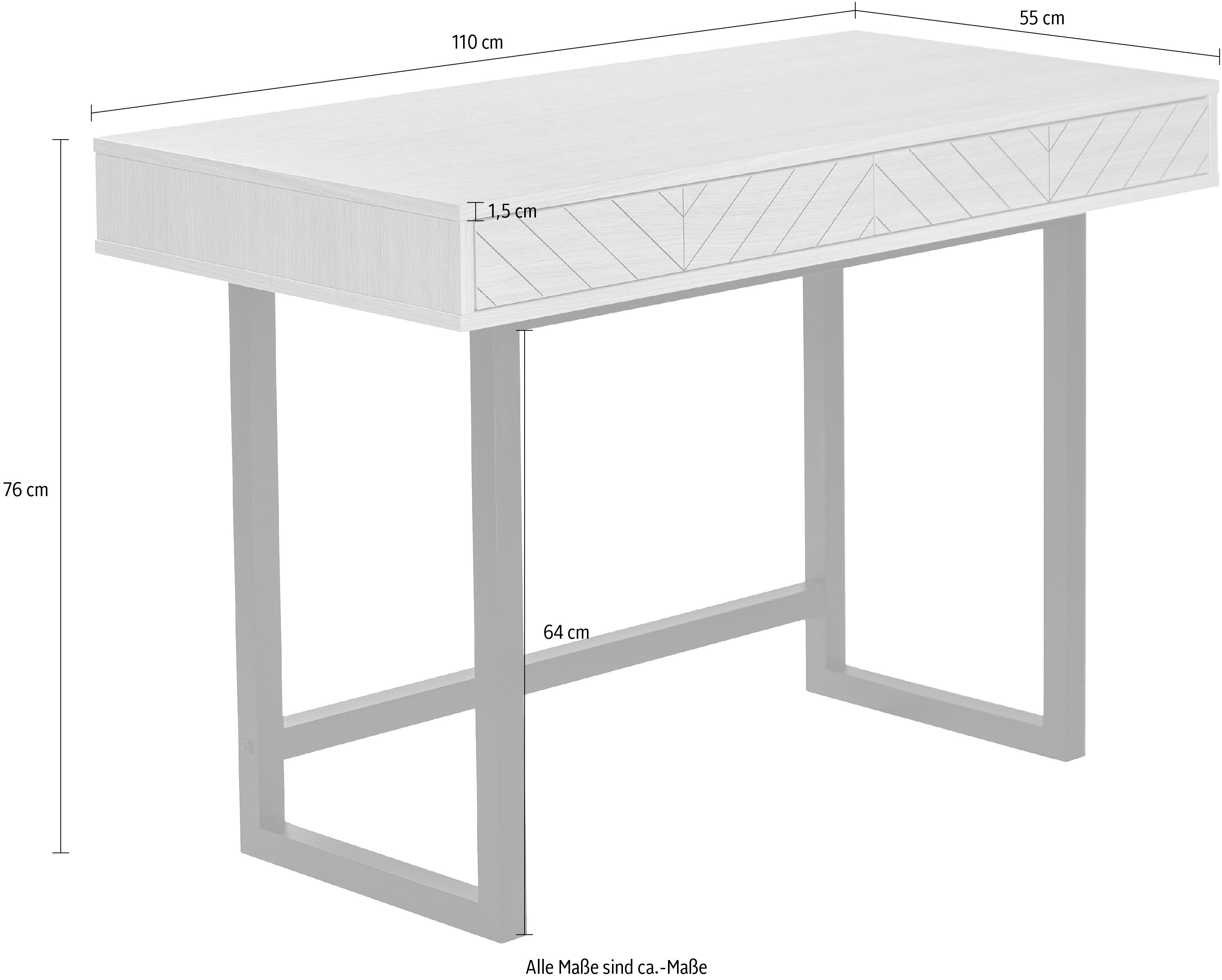 Woodman Bureau Camden scandinavisch design, praktisch uittrekbaar met push-to-openfunctie