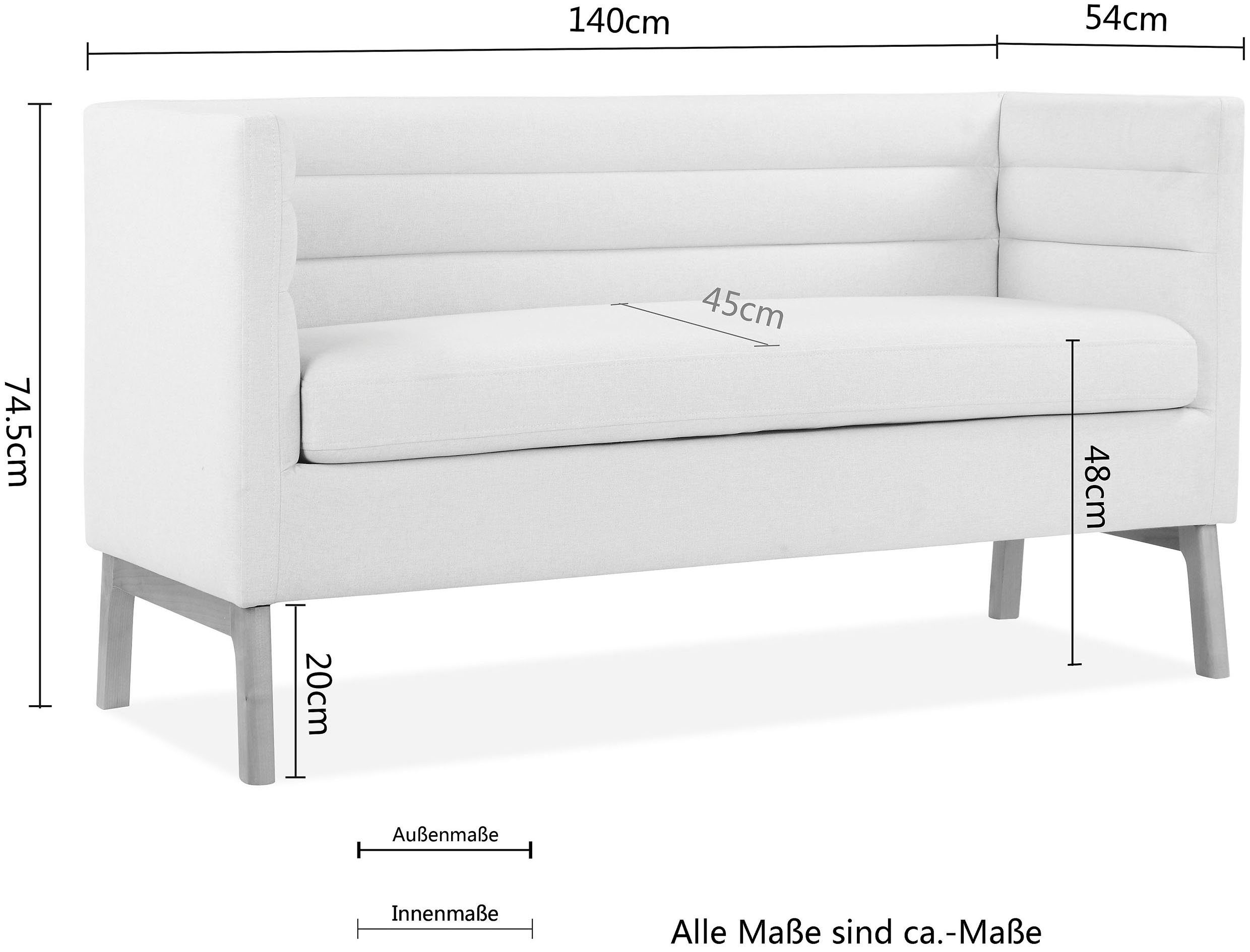LeGer Home by Lena Gercke Zitbank Isaline In 4 kleuren en 3 breedten, zithoogte 48 cm