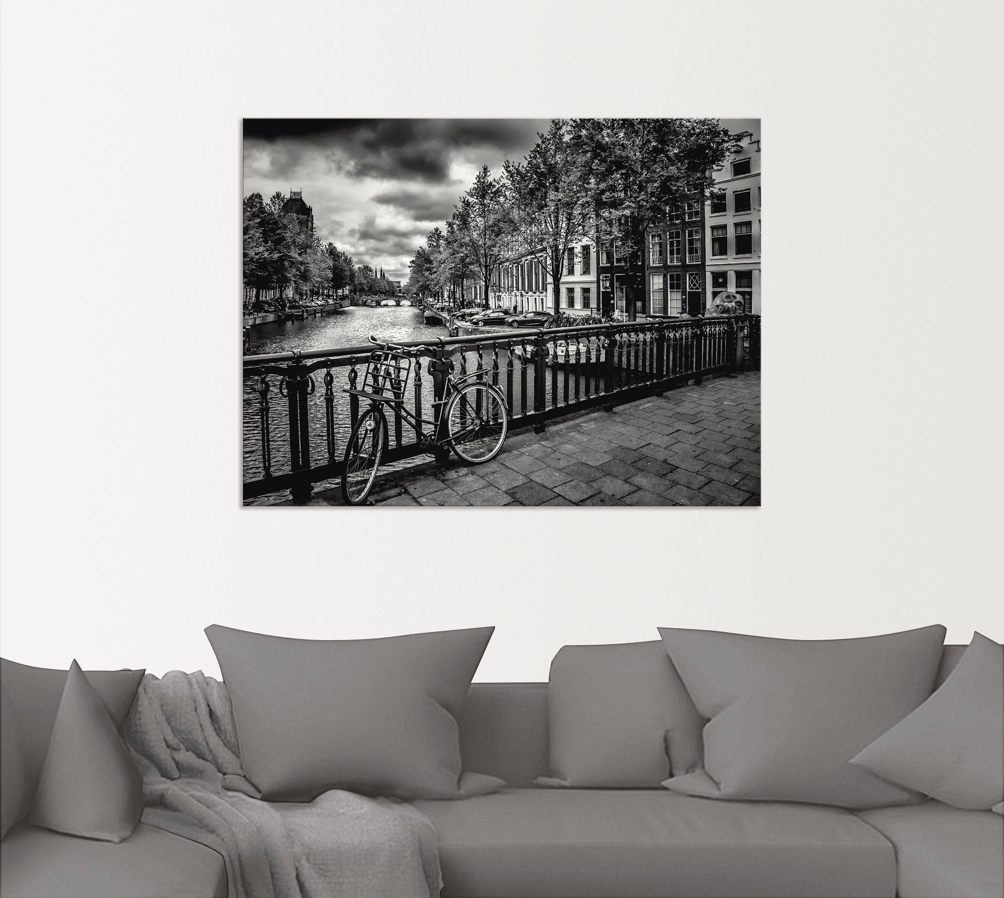 Artland Aluminium dibond print Amsterdam Keizergracht I geschikt voor binnen en buiten, buitenafbeelding
