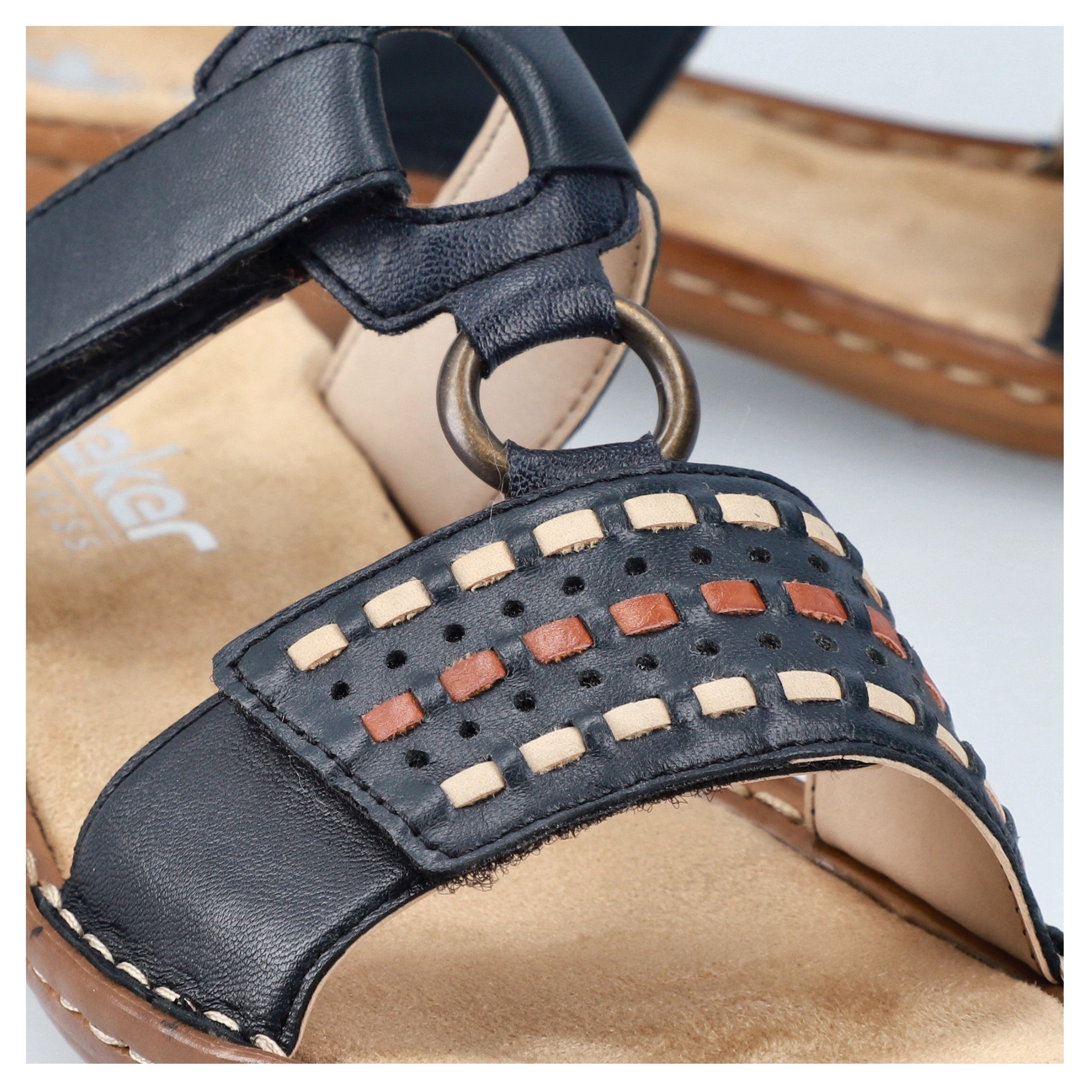 Rieker Slippers sleehak, zomerschoen, slippers met praktische klittenband