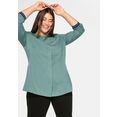 sheego blouse met lange mouwen van tencel™ lyocell, met contrastboorden groen