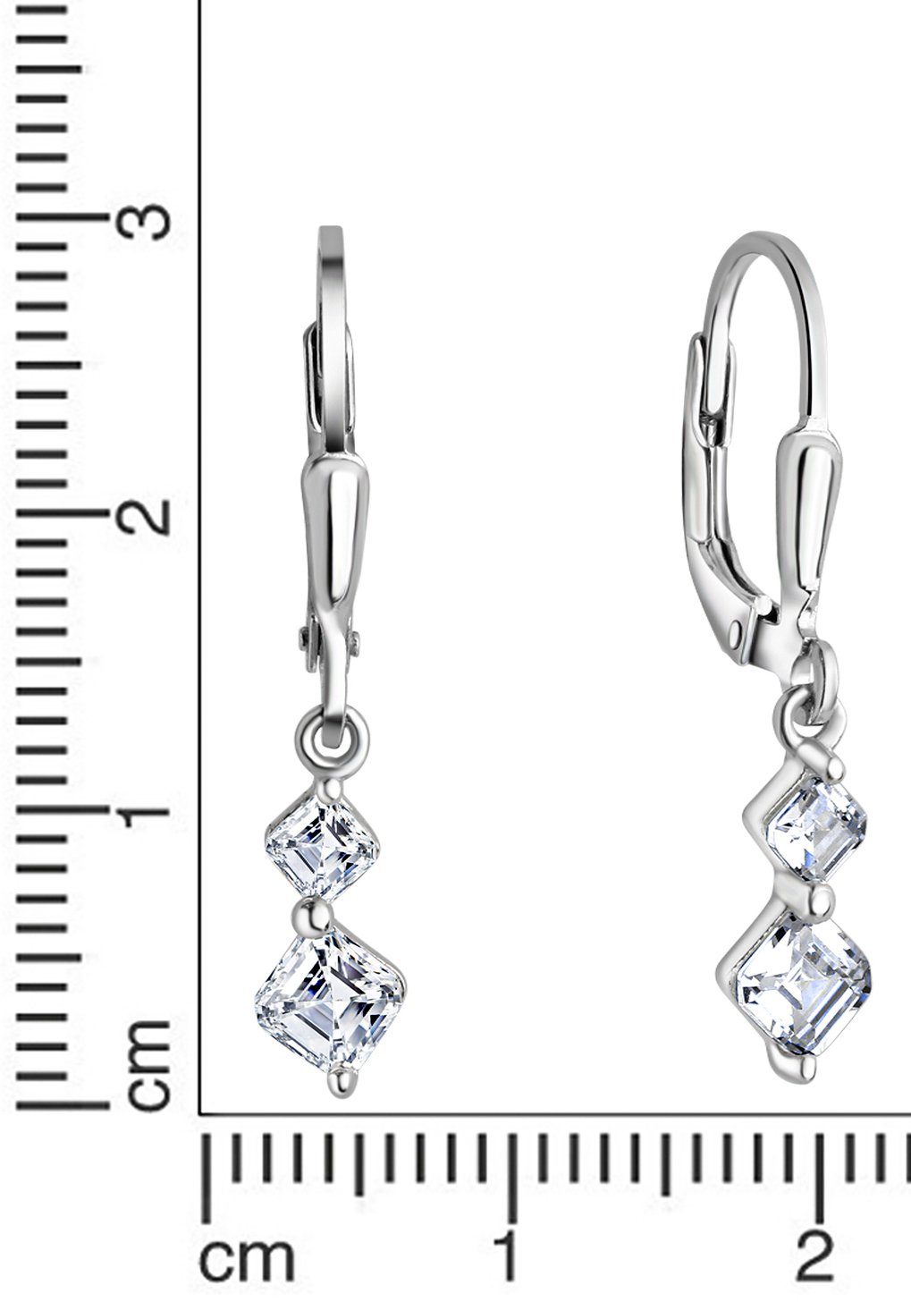 Firetti Paar oorhangers Sieraad cadeau zilver 925 oorbellen patentbeugel glitter