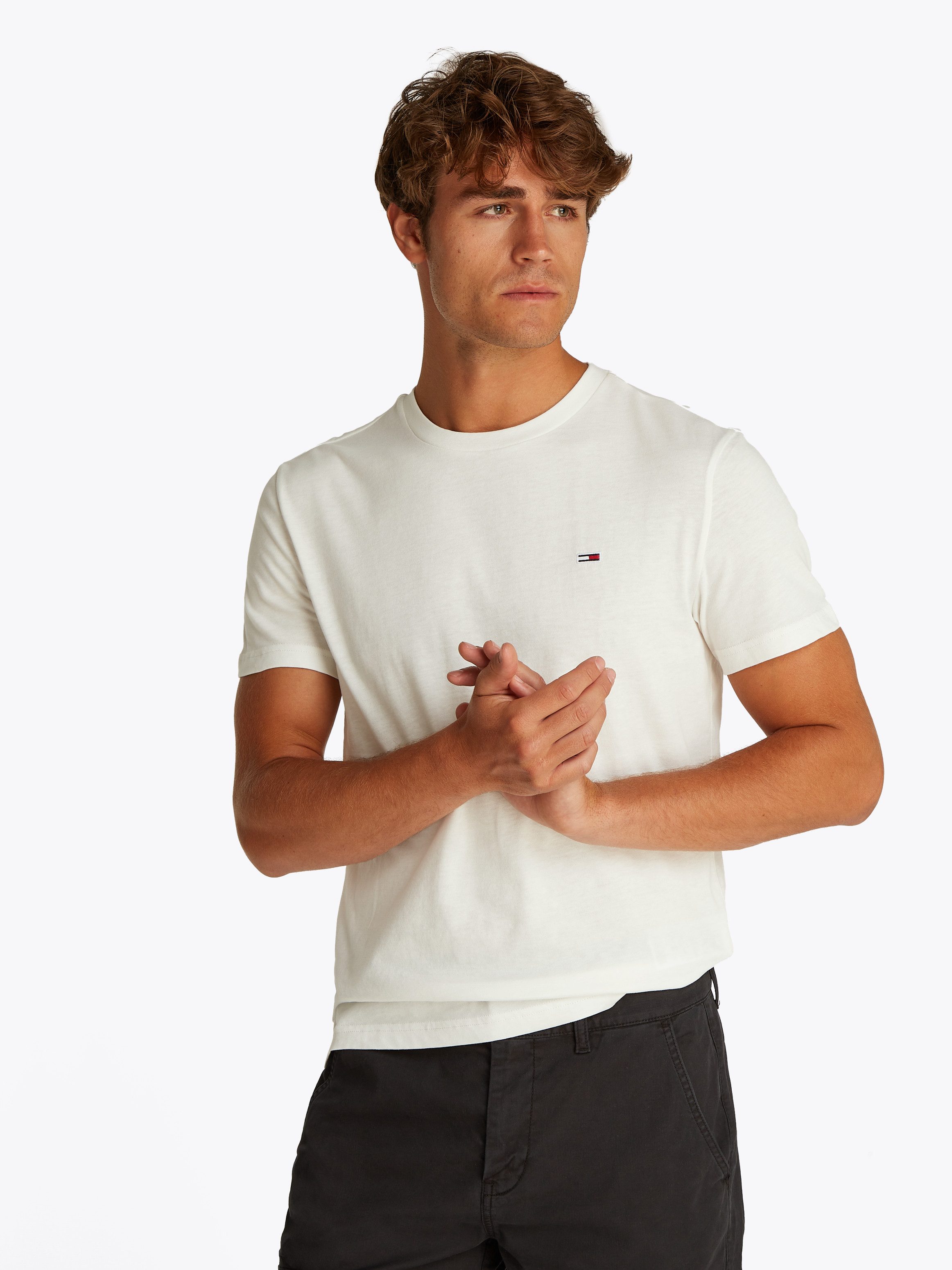 TOMMY JEANS Shirt met ronde hals TJM XSLIM 2PACK JERSEY TEE EXT (Set van 2)
