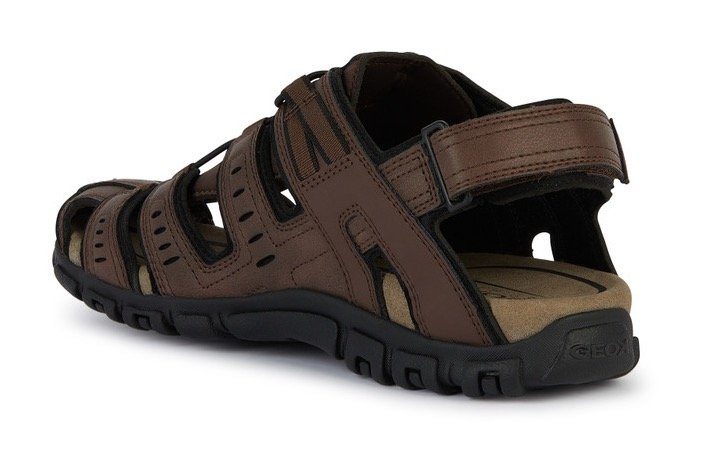 Geox Sandalen UOMO SANDAL STRADA C , zomerschoen, klittenbandschoen, outdoorsandaal, met leren voetbed