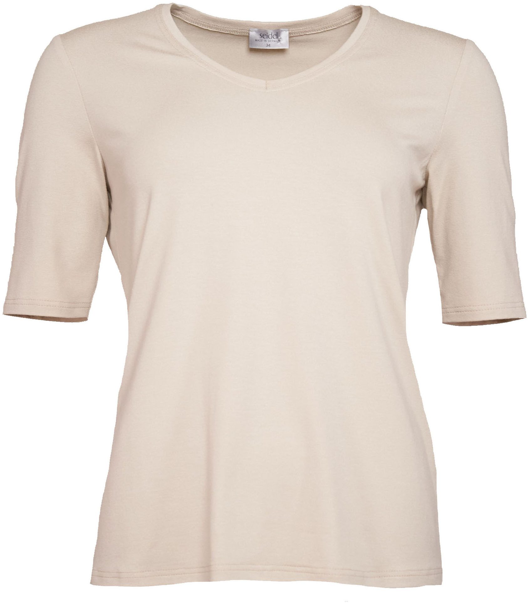 Seidel Moden Shirt met V-hals met halve mouwen van zacht materiaal, made in germany