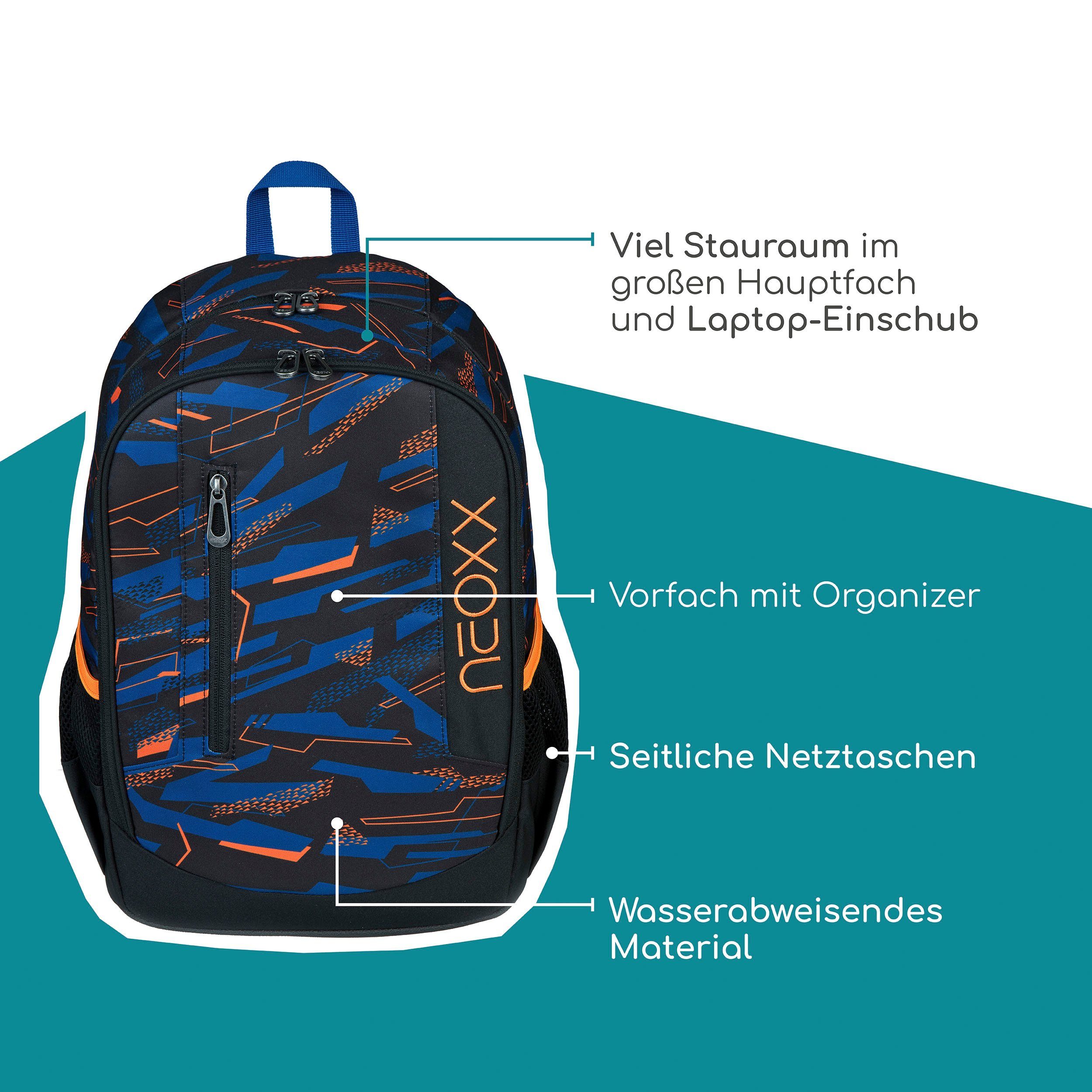 neoxx Schoolrugzak Flow, Streetlight gedeeltelijk van gerecycled materiaal