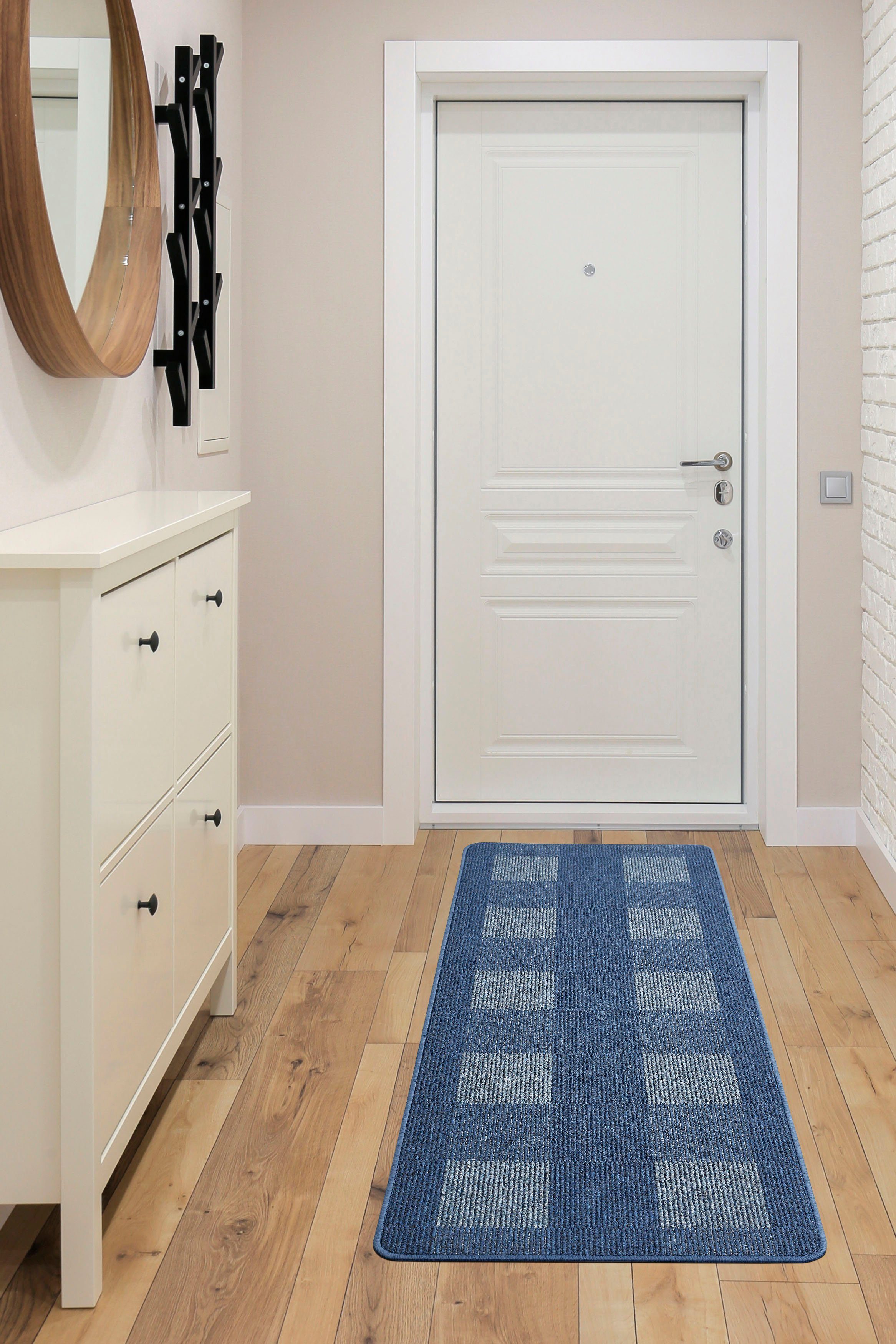 Andiamo Loper Dijon, Made in Netherlands Tapijtloper, modern design, ideaal in de hal & slaapkamer lopers blauw