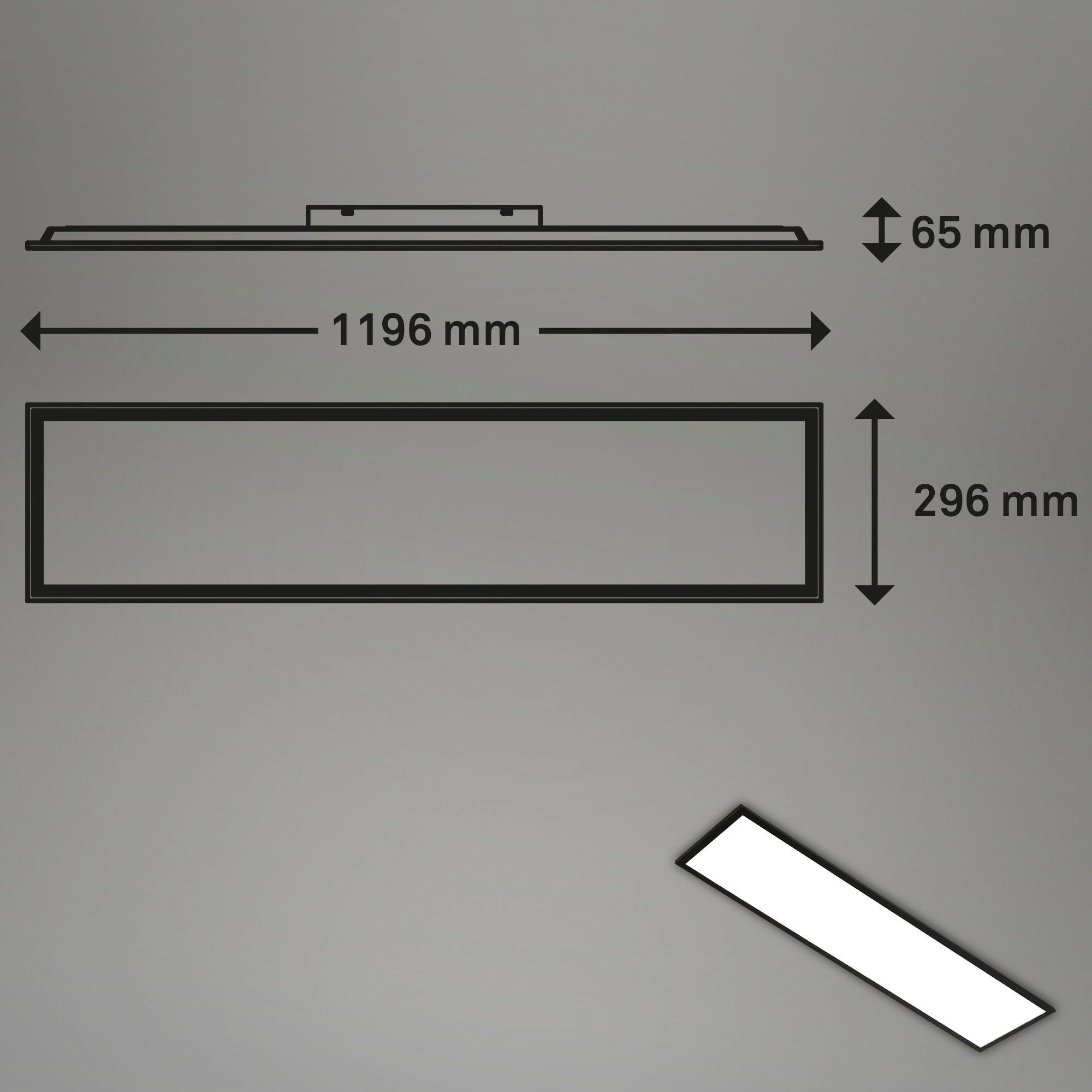 Briloner Leuchten Led-paneel 7154015 Colour Plafondlamp, 119,6x29,6x6,5 cm, zwart, 40W, woonkamer, slaapkamer