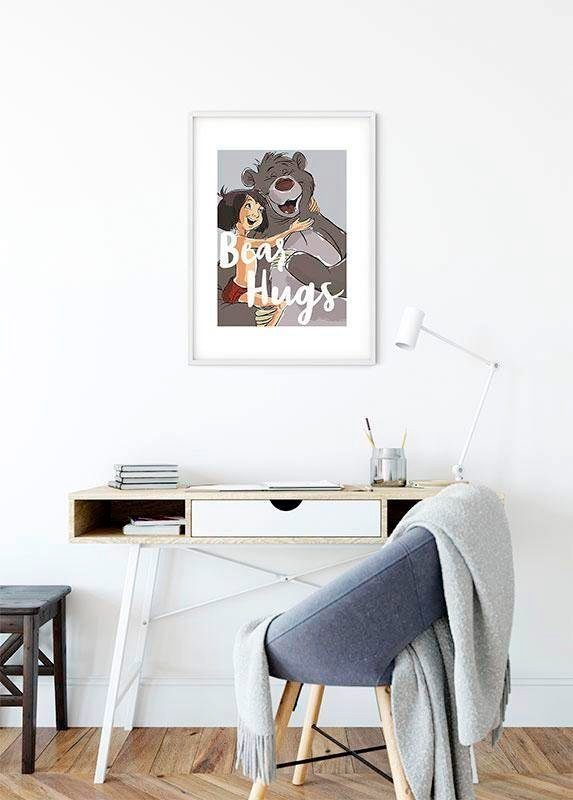 Komar Wanddecoratie Bear Hug Wanddecoratie voor de kinderkamer - zonder lijst (1 stuk)