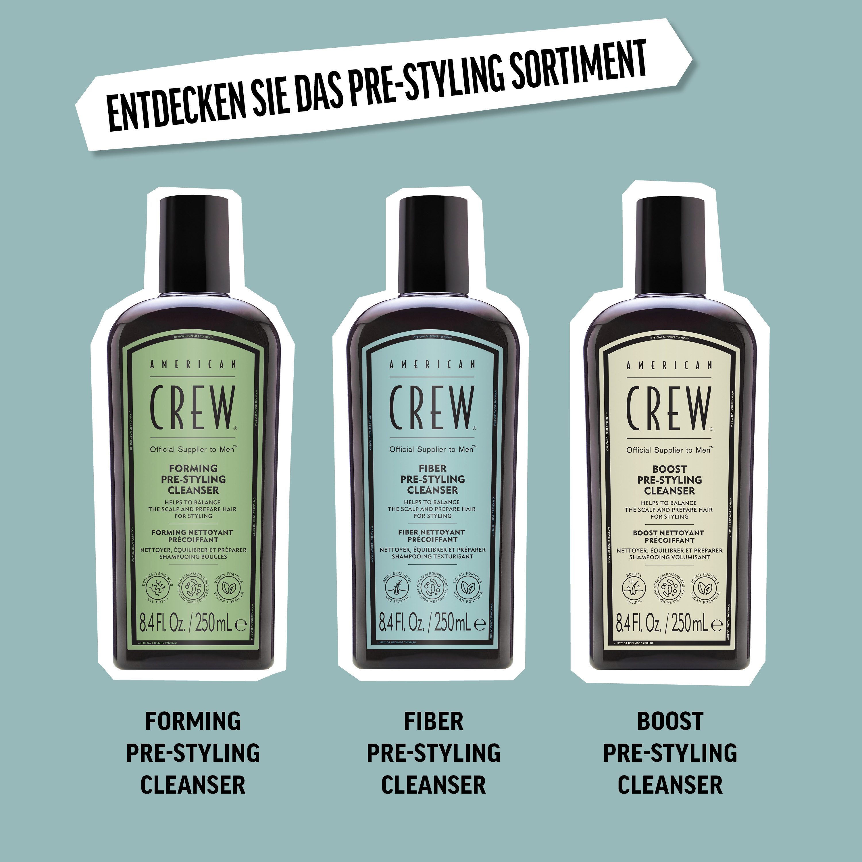 American Crew Haarshampoo Fiber Pre-Styling Cleanser Shampoo 250ml (1-delig)