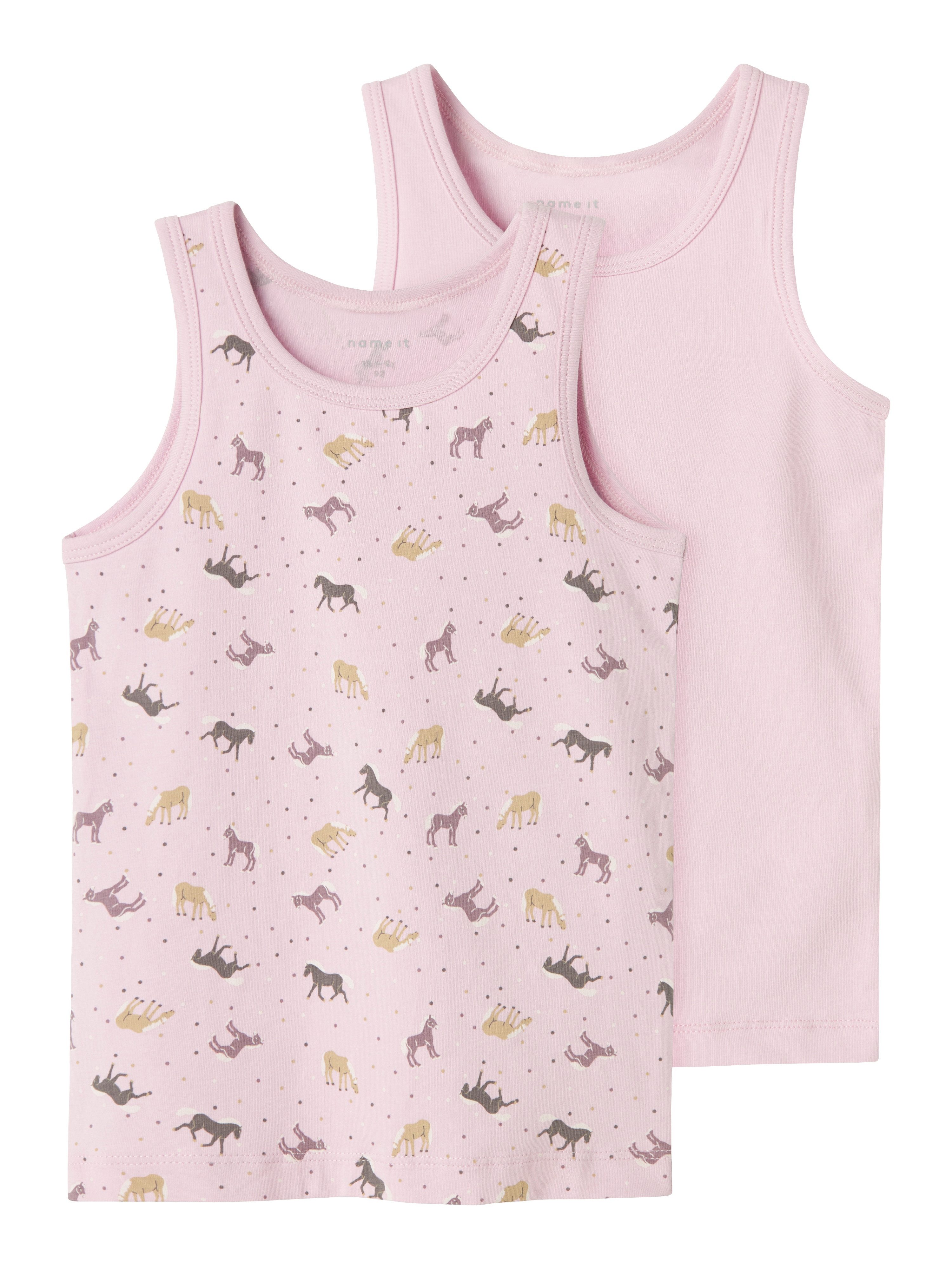 Name It Hemd NMFTANK TOP 2P CORSAGE HORSE (set, 2 stuks) meisjes ondergoed maat 86 roze