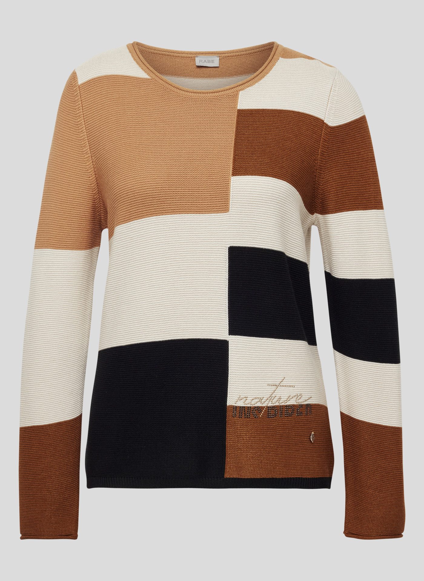 Rabe Gebreide trui met colorblocking-patroon