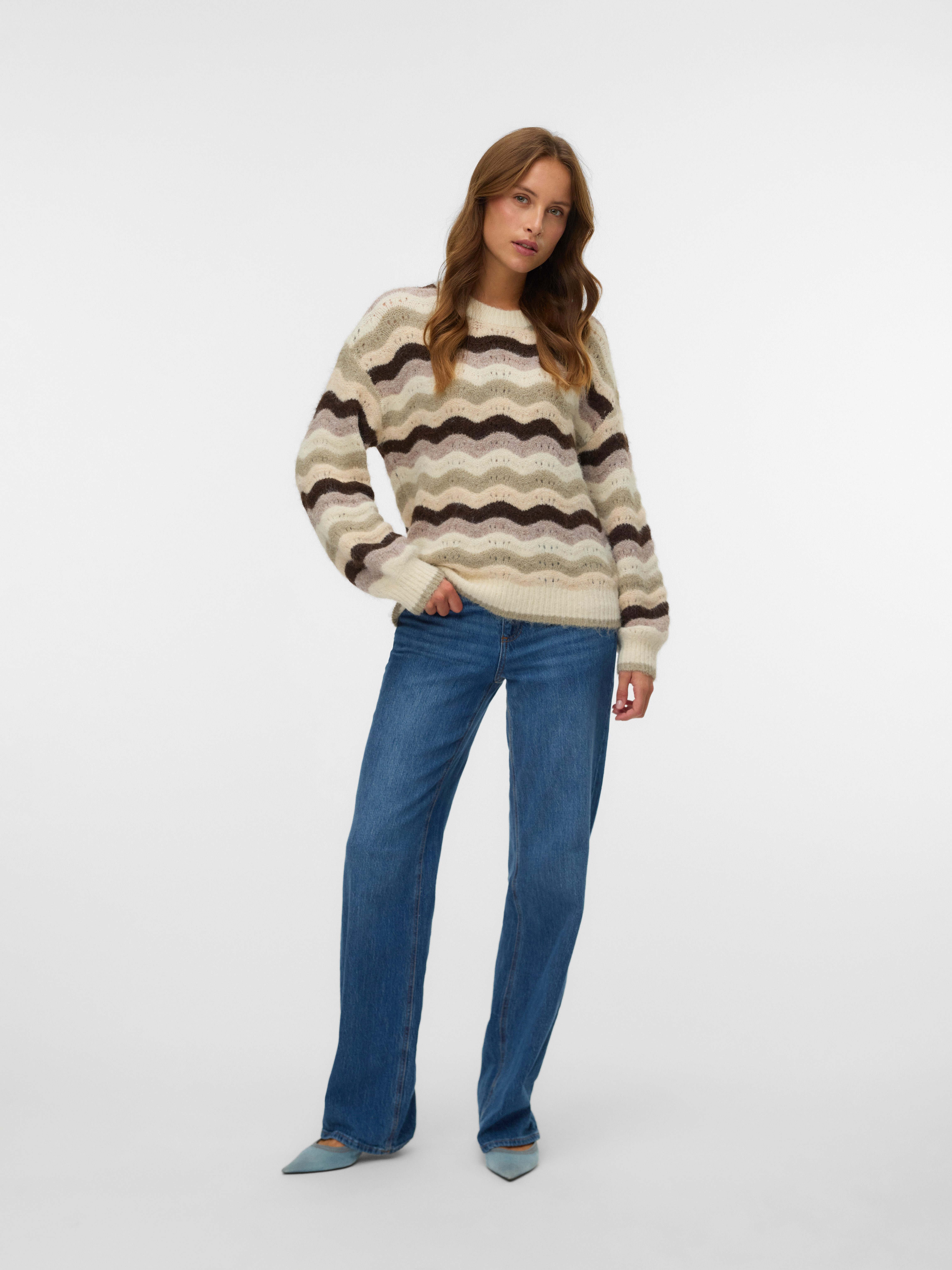 Vero Moda Gebreide trui VMDOJA LS O-NECK PULLOVER BOO