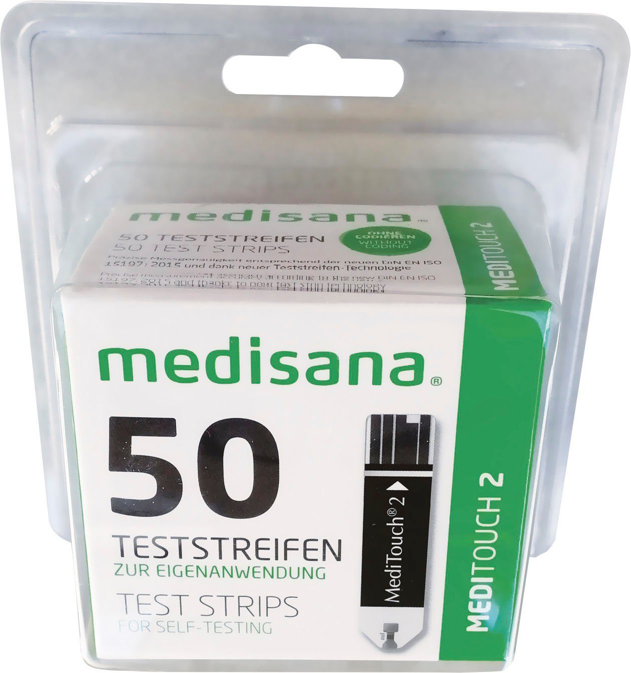 Medisana Bloedsuiker-teststroken MediDouch 79038 voor het zelf testen van bloedglucose met de meditouch 2 bloedsuikermeter (set, 50 stuks)