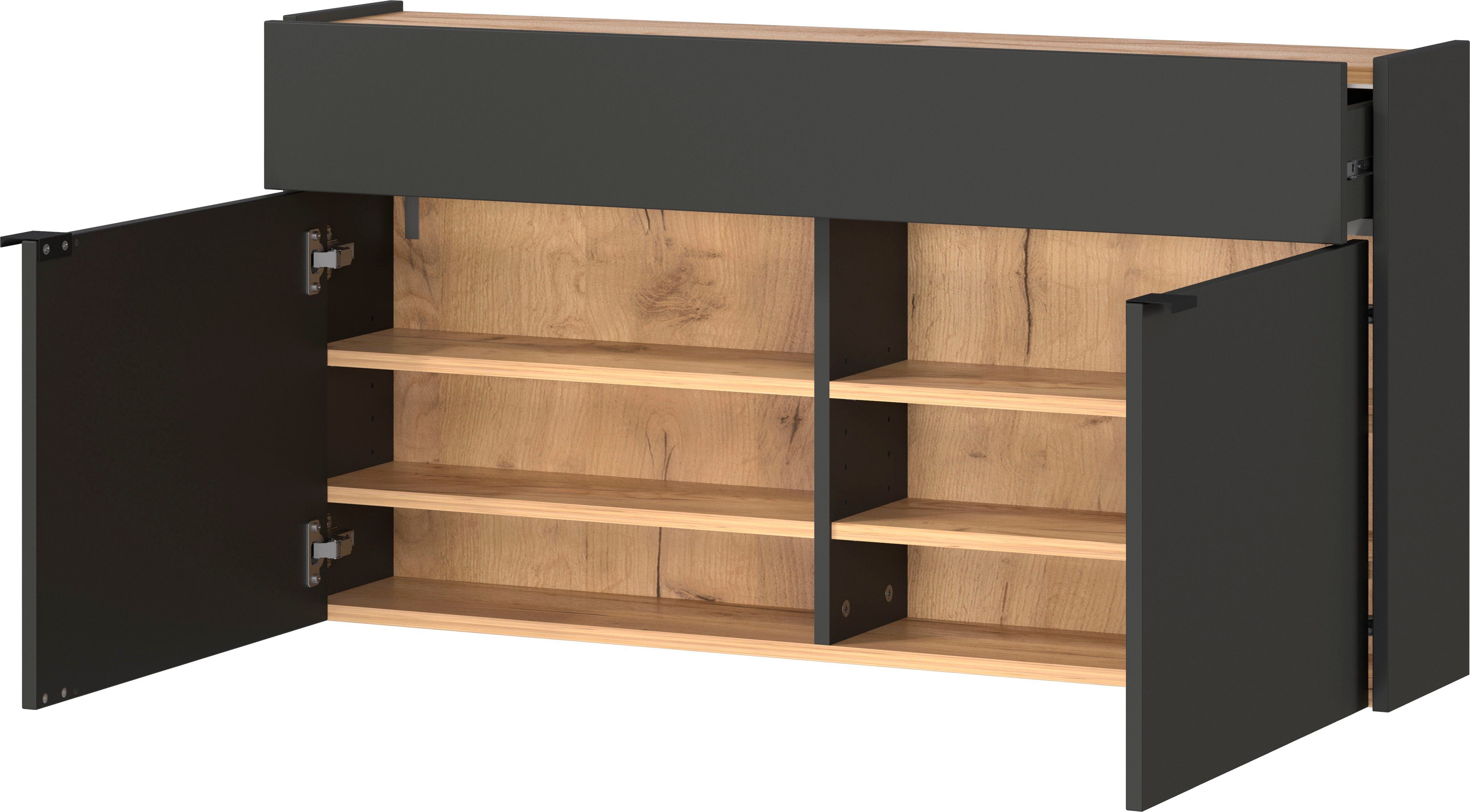 GERMANIA Halmeubelset Ameca met multifunctionele kast, spiegel en kapstokpaneel, geringe diepte (set, 3-delig)