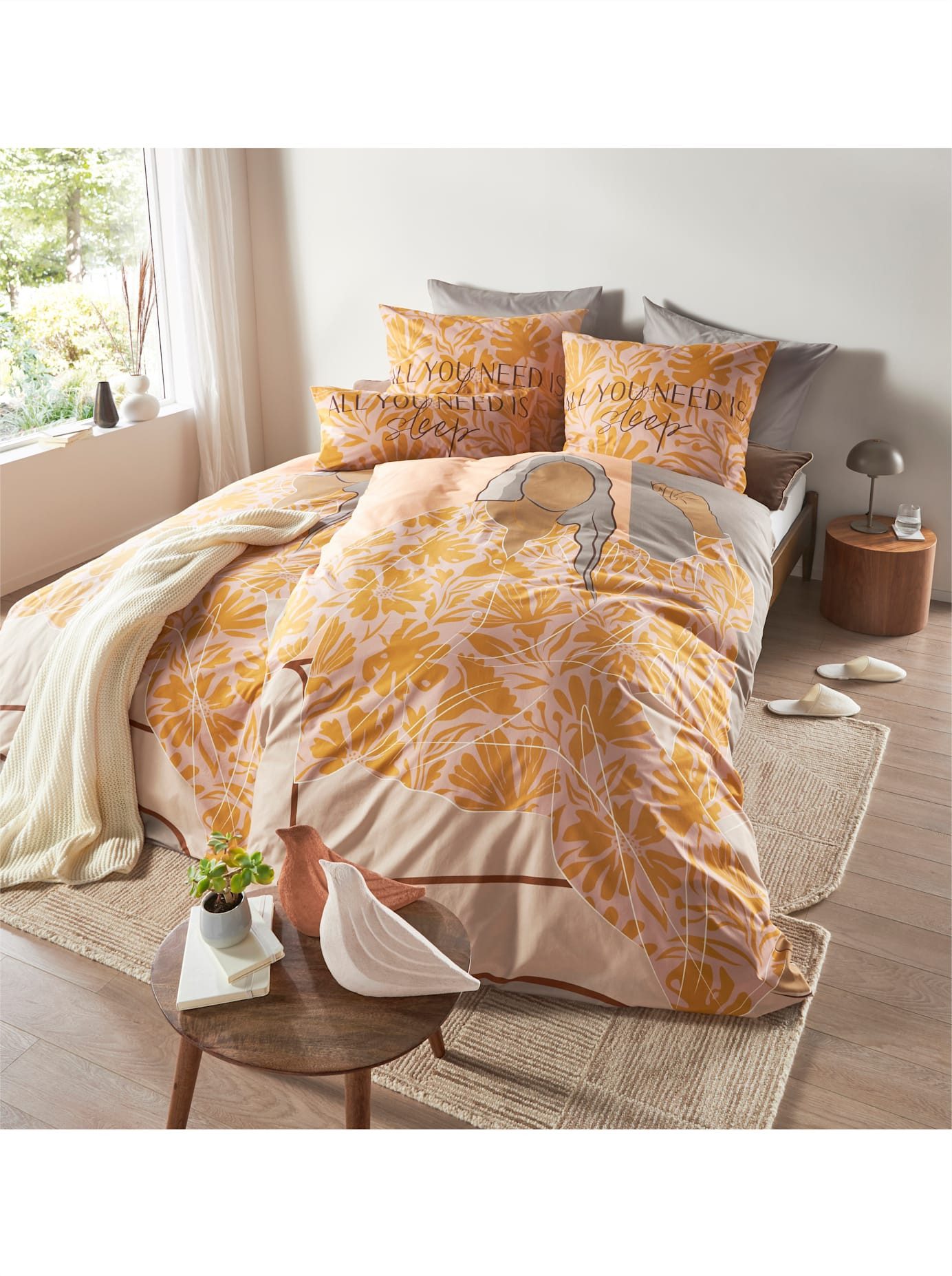 heine home Beddengoed (2-delig) dekbedovertrekken geel