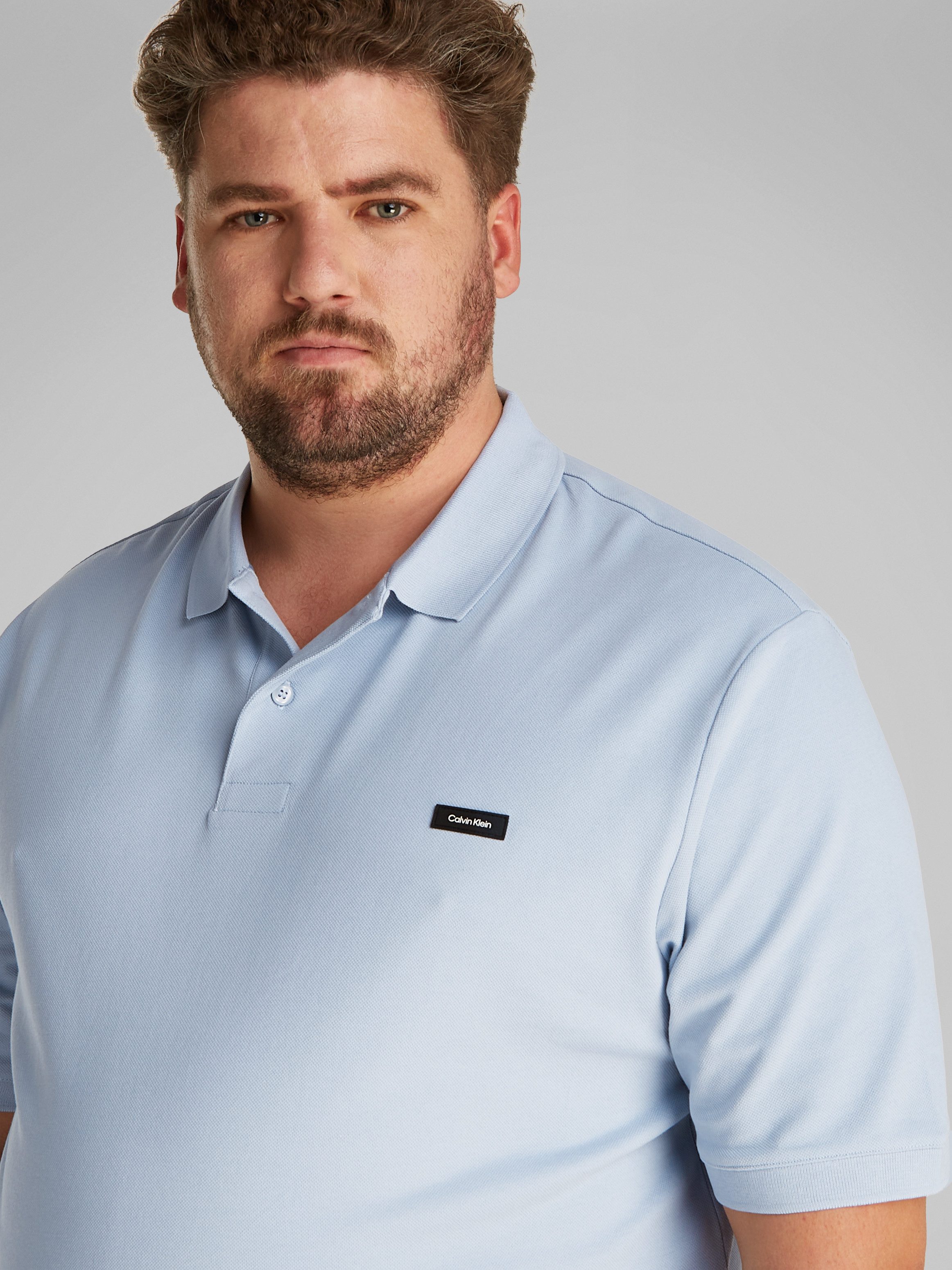Calvin Klein Poloshirt BT_STRETCH PIQUE SLIM POLO in grote maten met polo-kraag