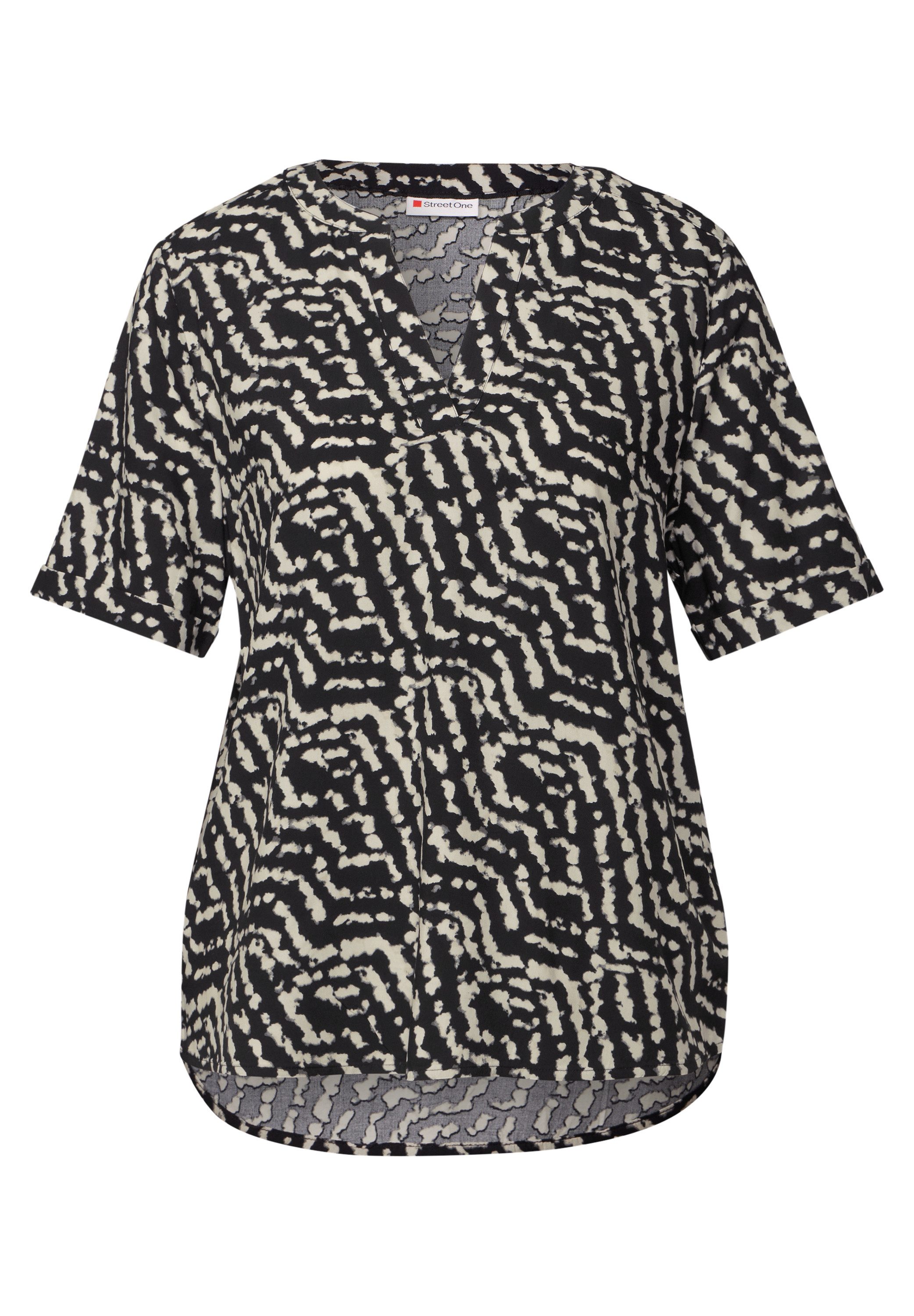 STREET ONE Blouse met korte mouwen met grafisch patroon