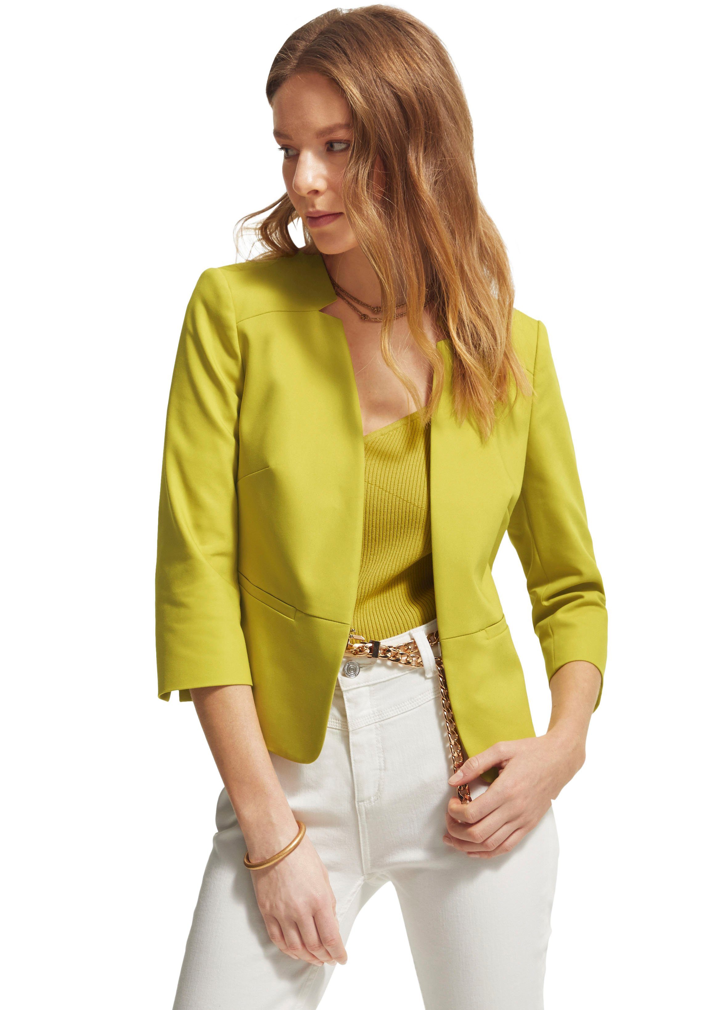 comma korte blazer in hoogwaardige katoenmix groen