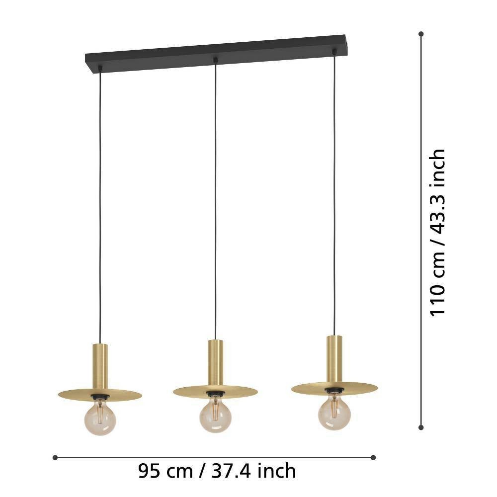 EGLO Hanglamp ESCANDELL Hanglamp, eetkamerlamp, hanglamp, E27 fitting, 95 cm (1 stuk)
