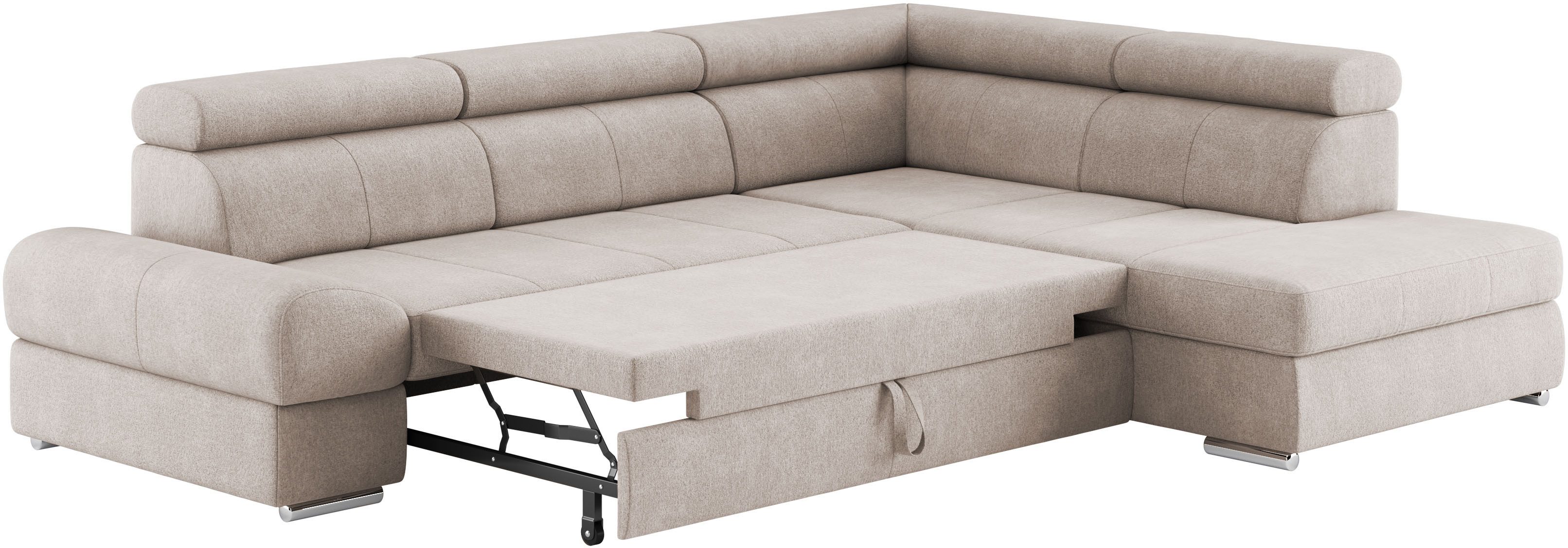 sit&more Hoekbank Broadway L-vorm met verstelbare hoofdsteunen, naar keuze met slaapfunctie