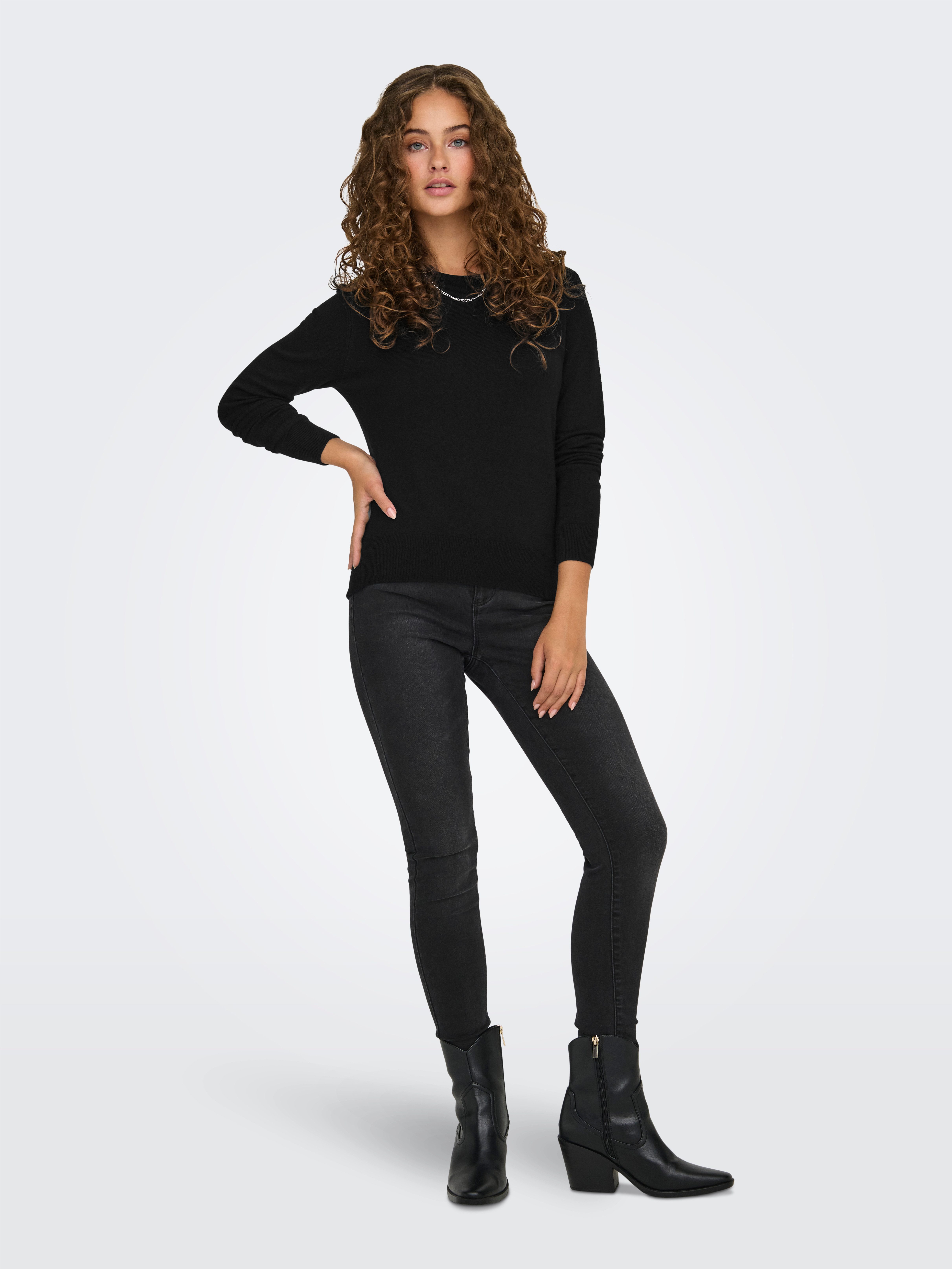 Only Gebreide trui ONLVENICE LIFE LS ONECK PULLOVER KNT NCA
