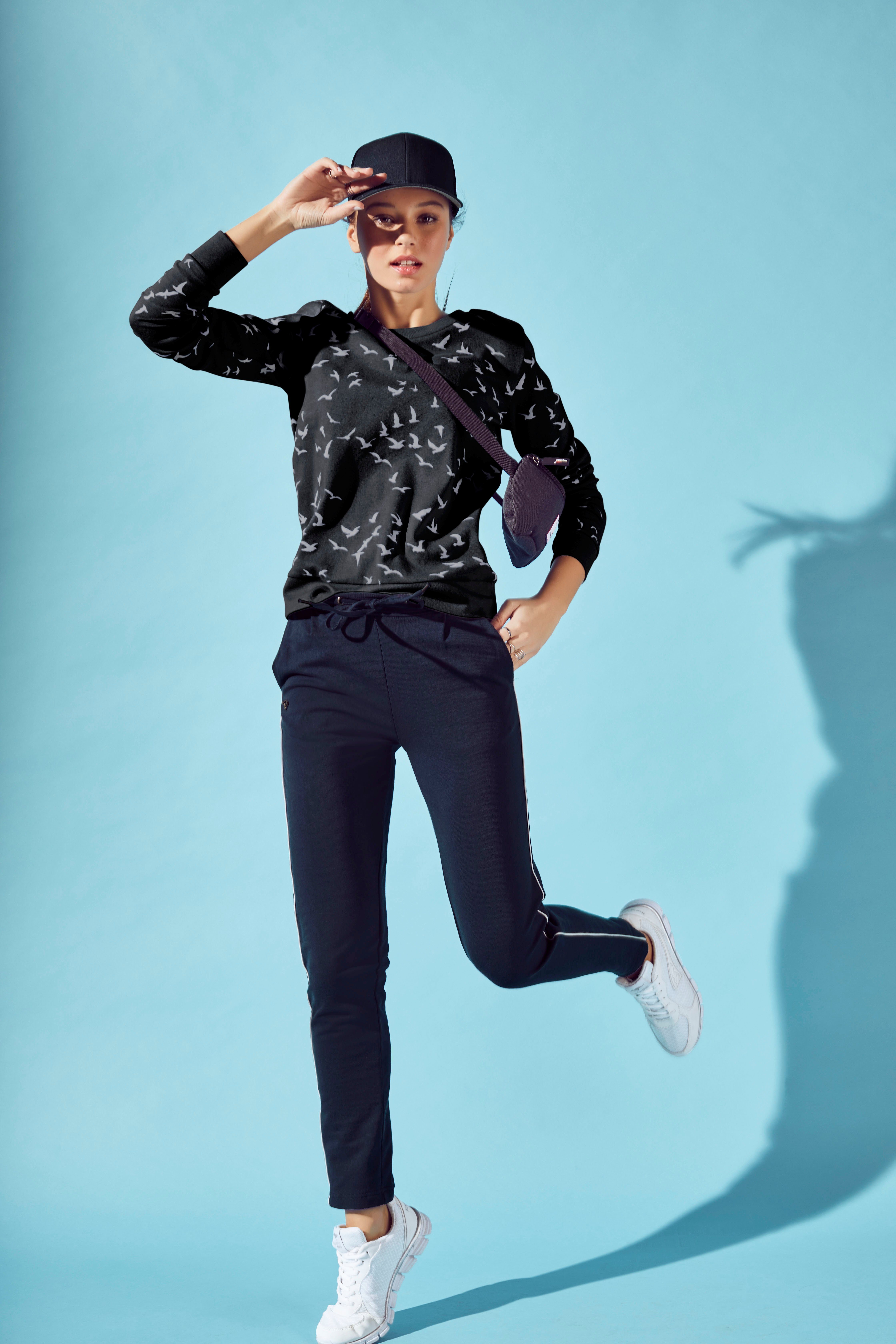 KangaROOS Sweatshirt Lange mouwen, figuurvolgende snit, bedrukt, ronde hals