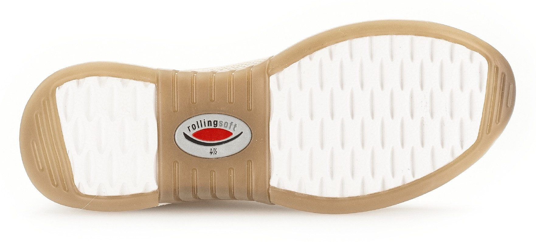 Gabor Rollingsoft Sneakers met sleehak , vrijetijdsschoen, lage schoen, veterschoen in zomerse materiaalmix