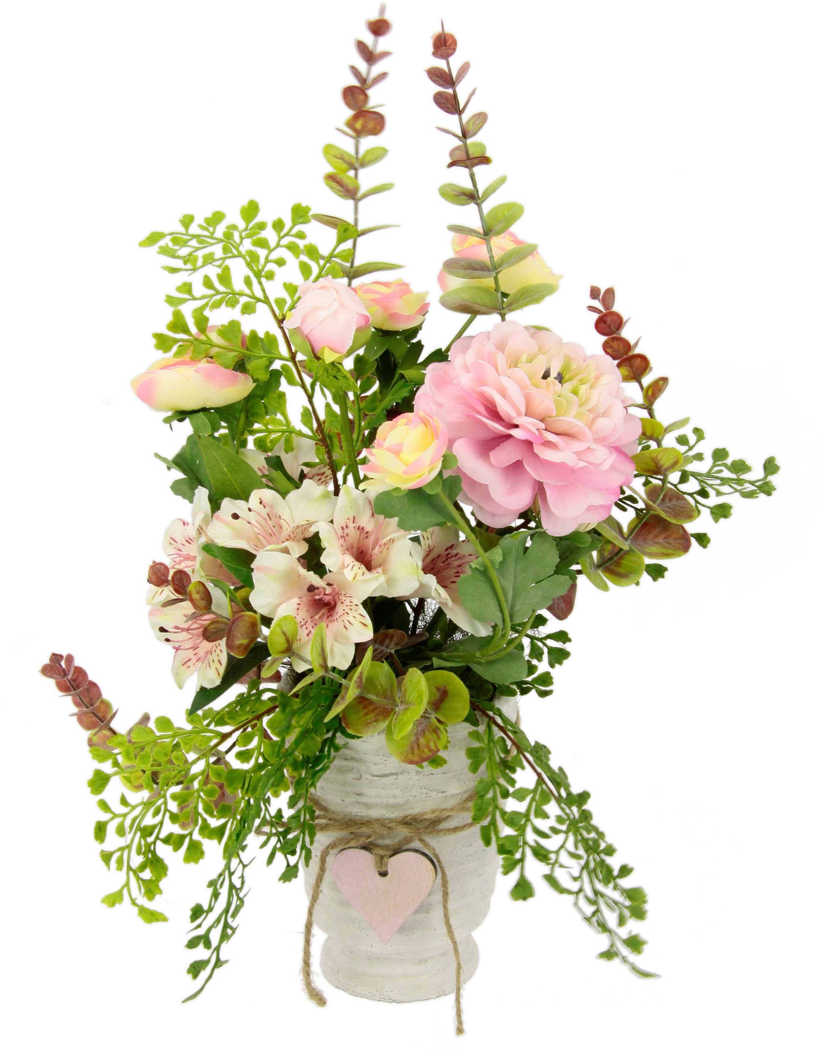 I.GE.A. Kunstbloem Arrangement bloemen/ranonkel Pot van keramiek (1 stuk)