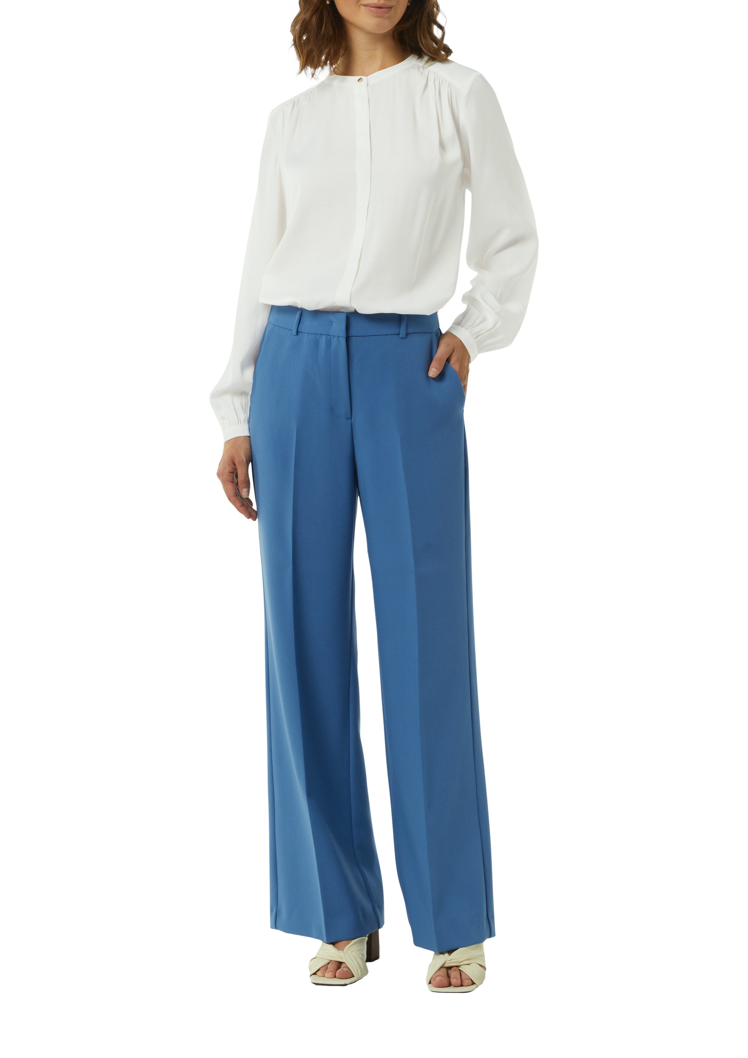 Comma Blouse met lange mouwen met verborgen knoopsluiting