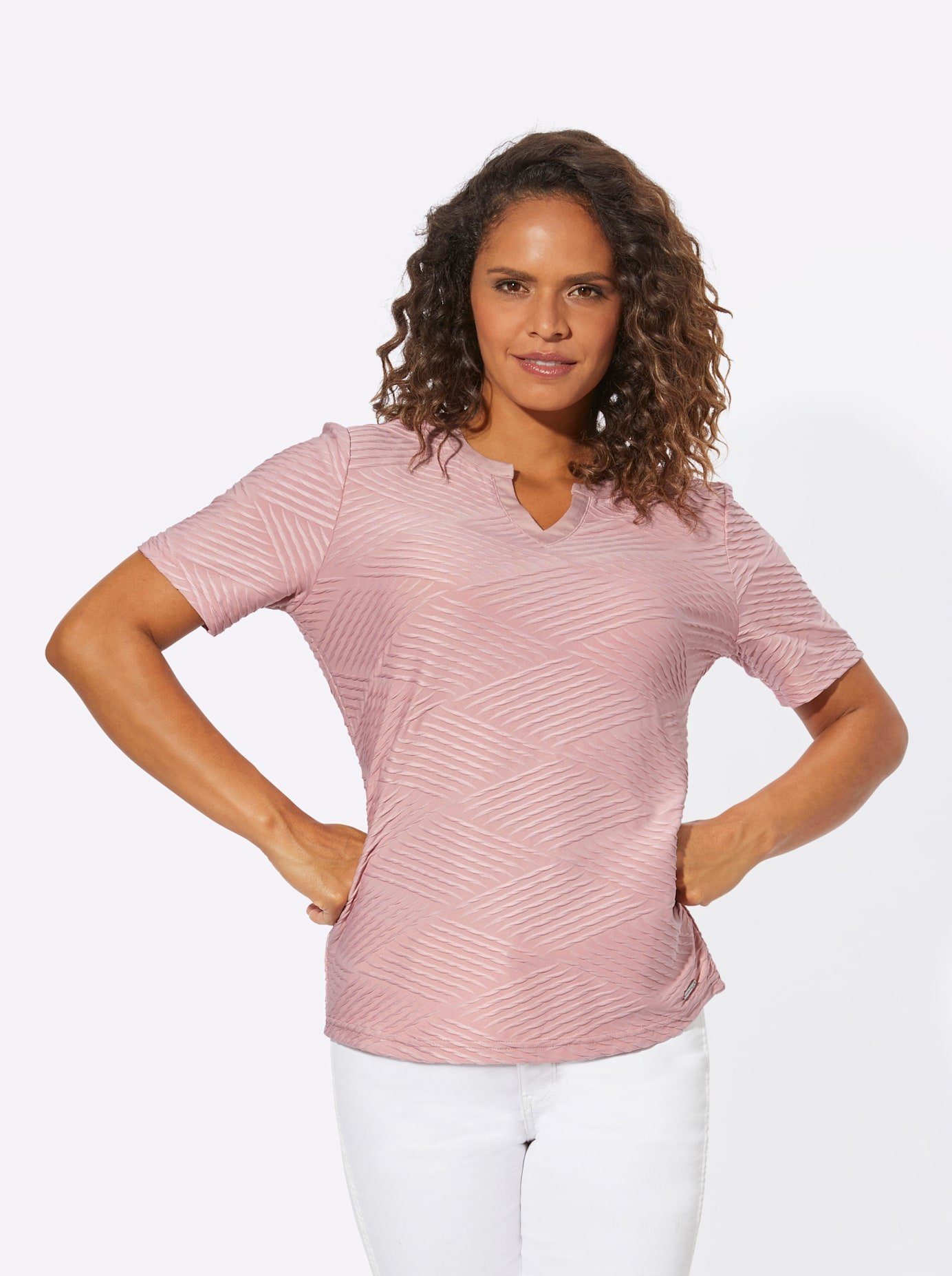 Casual Looks Shirt met V-hals Shirt (1-delig)