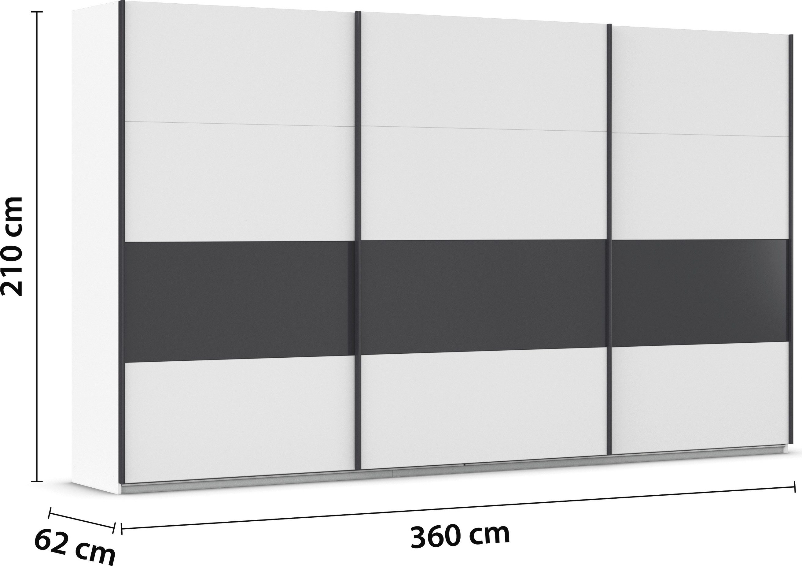 rauch Schuifdeurkast Kledingkast Kast Garderobe CORTONA inclusief indeling, 2 stoffen dozen en extra planken