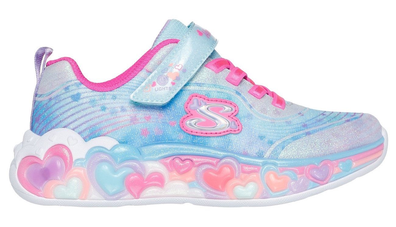 Skechers Sneakers ETERNAL HEART LIGHTS , blink,-klittenbandschoen met hart-applicatie, maat sjabloon om te downloaden