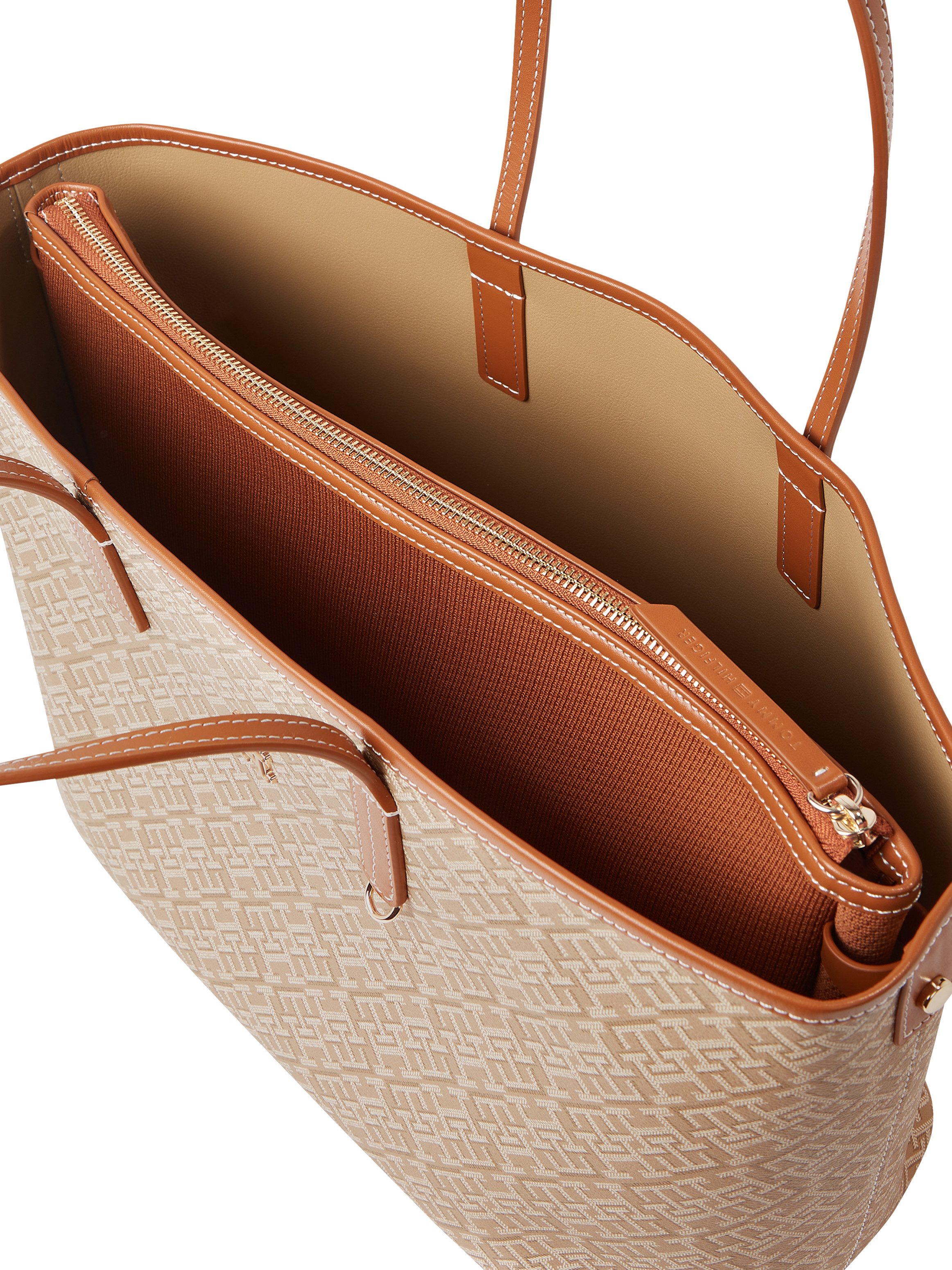 Tommy Hilfiger Draagtas TH MONOPLAY LEATHER TOTE , dames schoudertas, handtas, shopper met allover-print