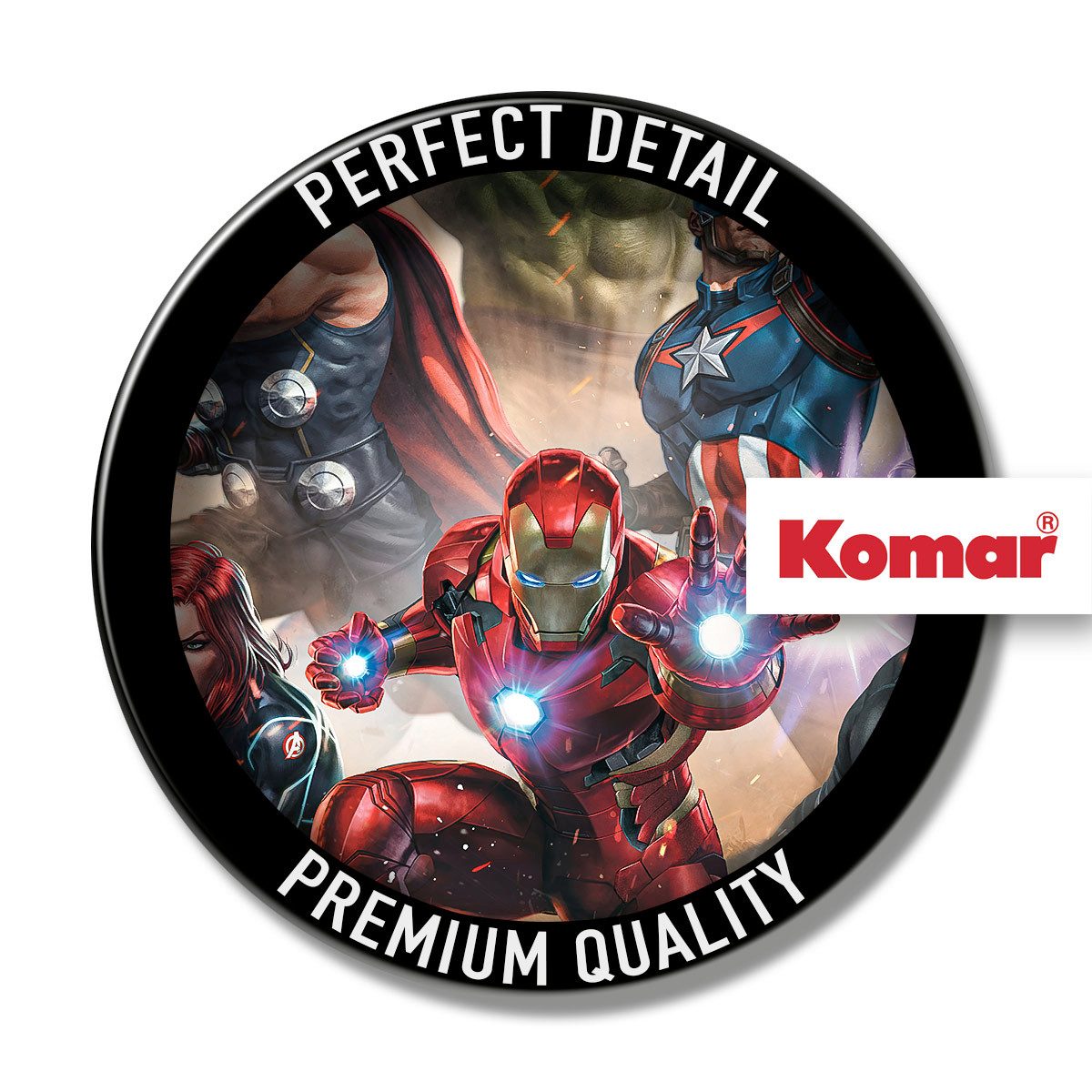 Komar Fotobehang Avengers Superpower 24 ijsblokjes, flexibele bodem, dicht, lekvrij, vaatwasserbestendig (1 stuk)
